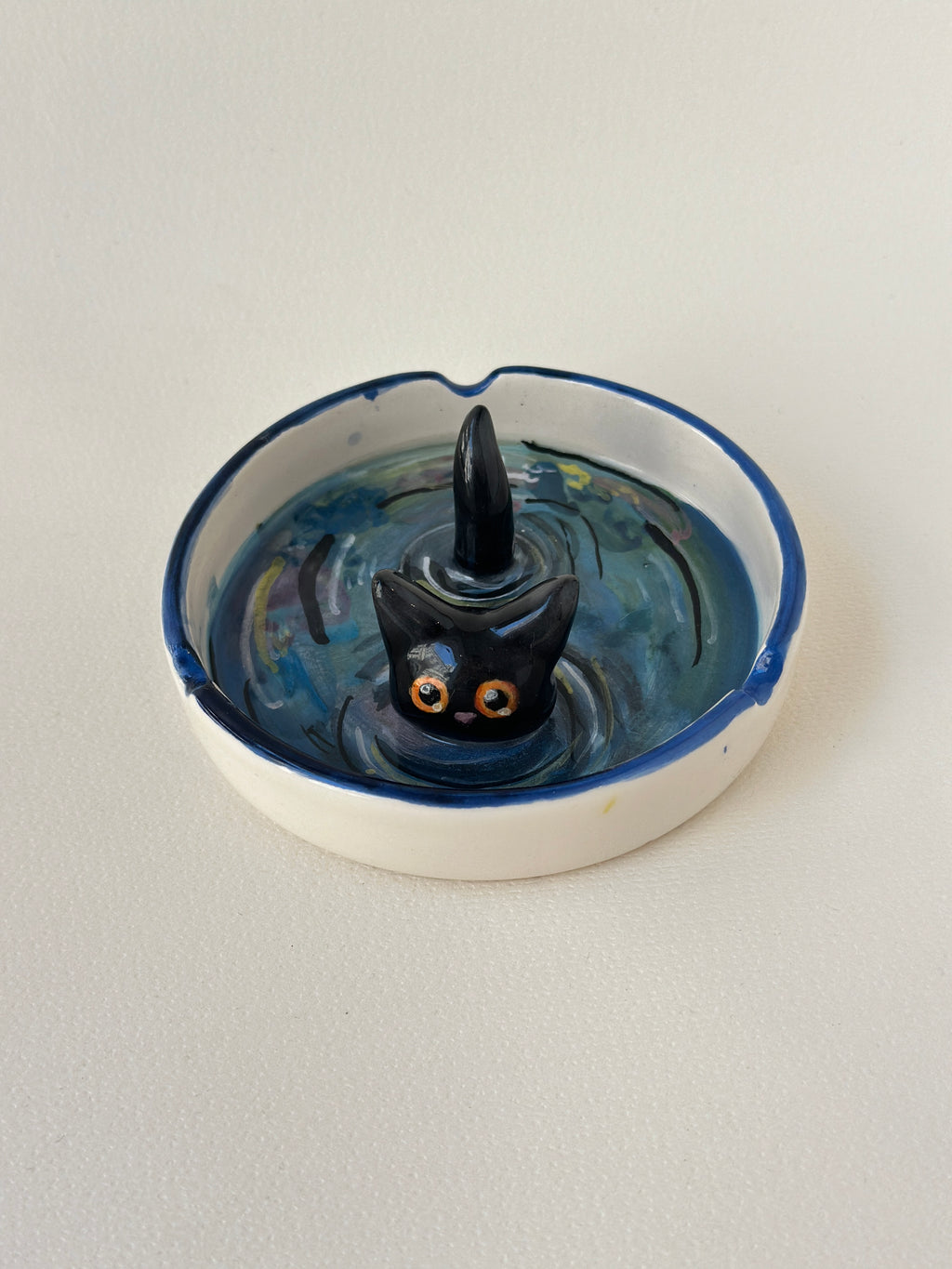 Cat handmade ashtray