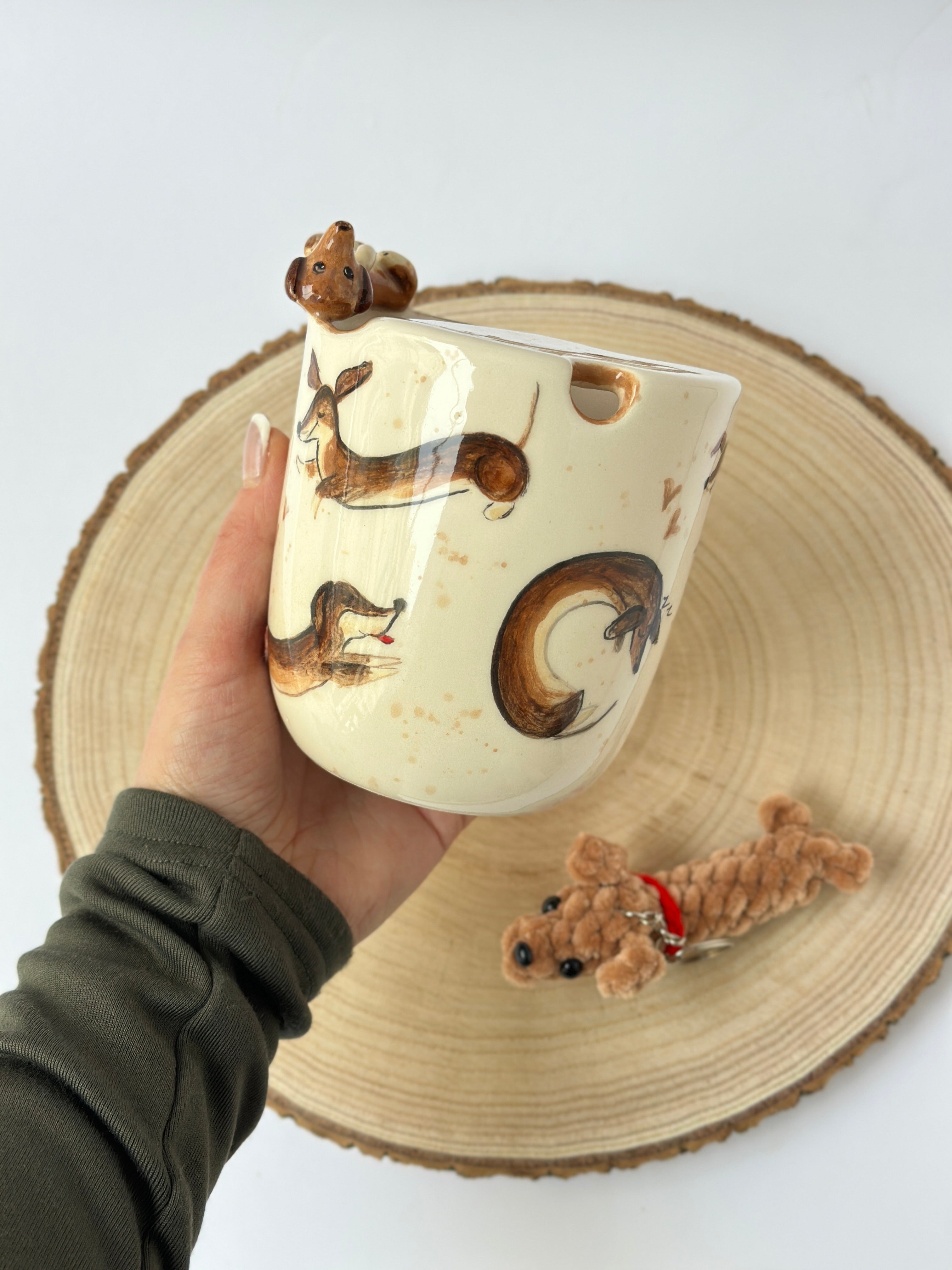Dachshund handmade takeaway mug
