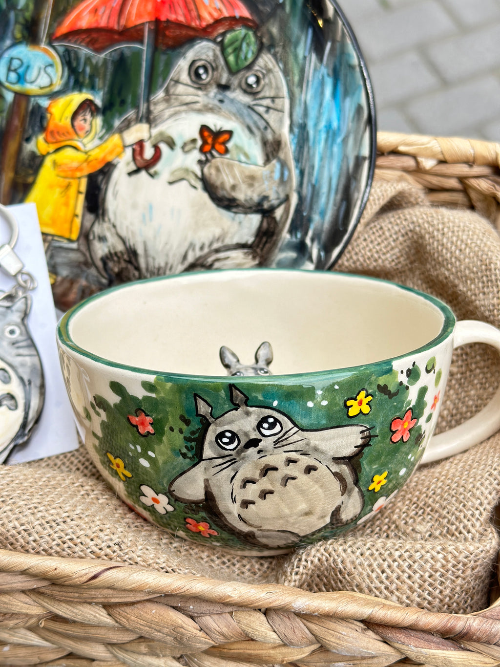 Totoro handmade gift box ( plate, mug, keychain)
