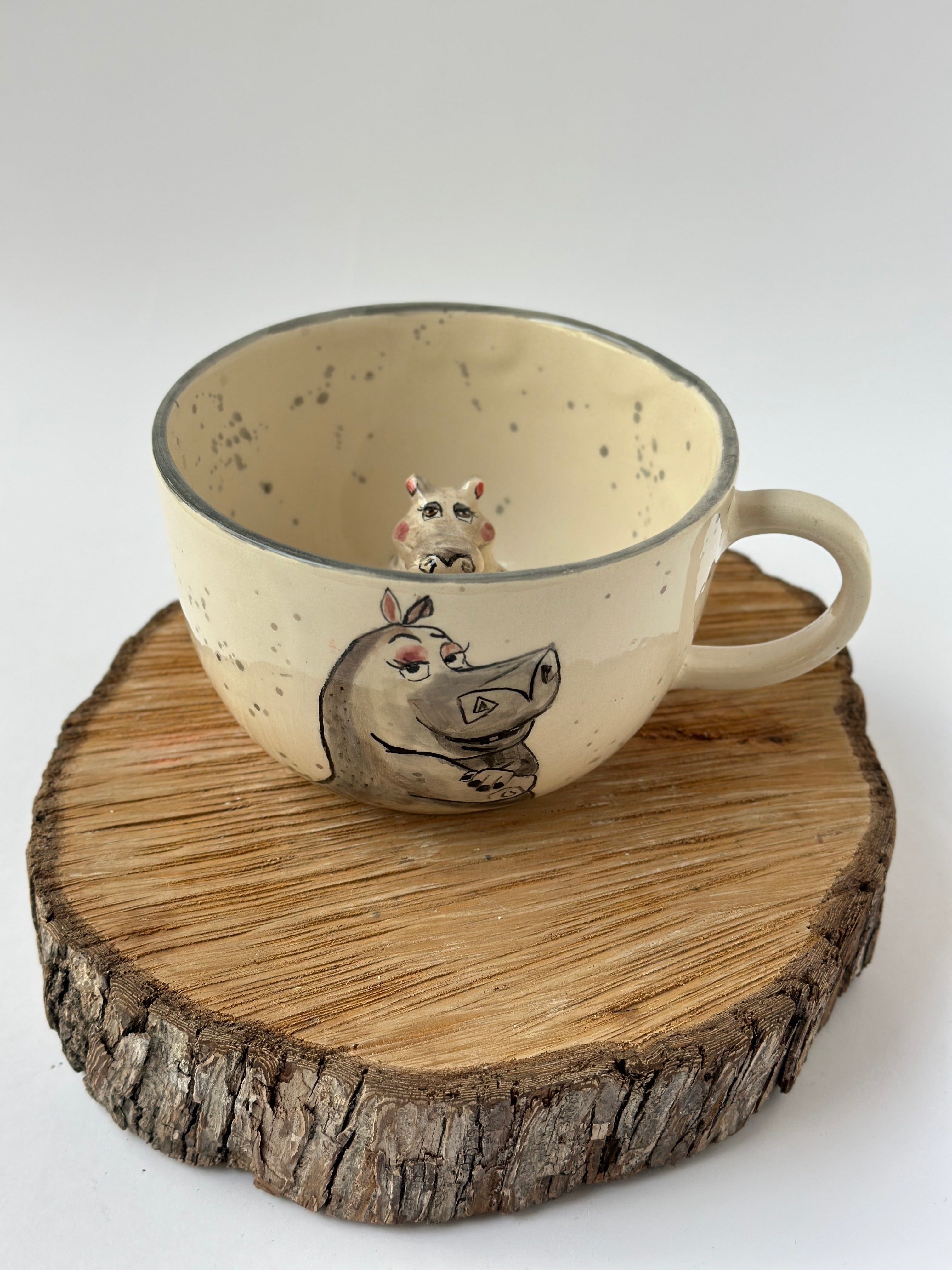 Hippo handmade mug