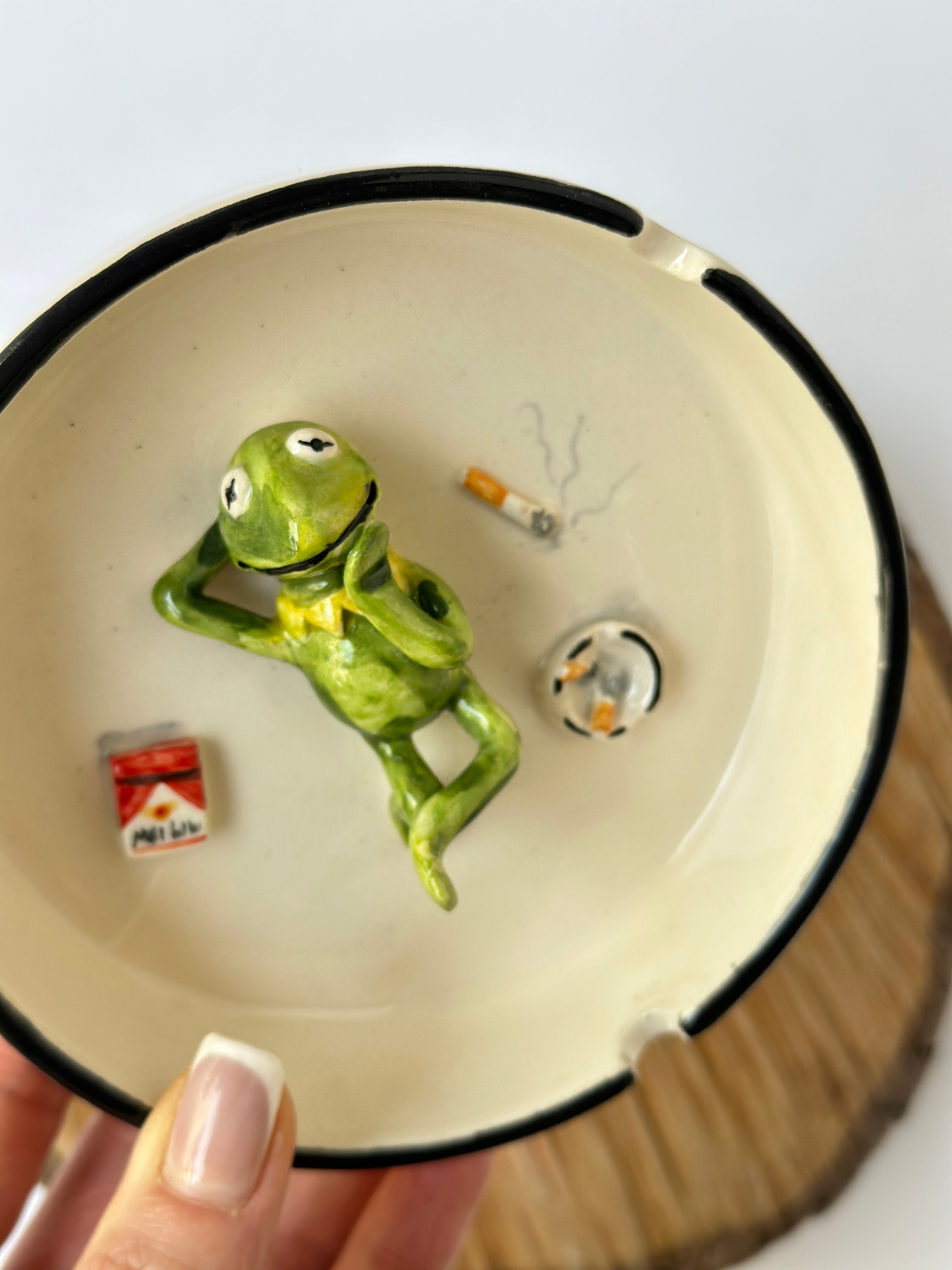 Kermit handmade ashtray