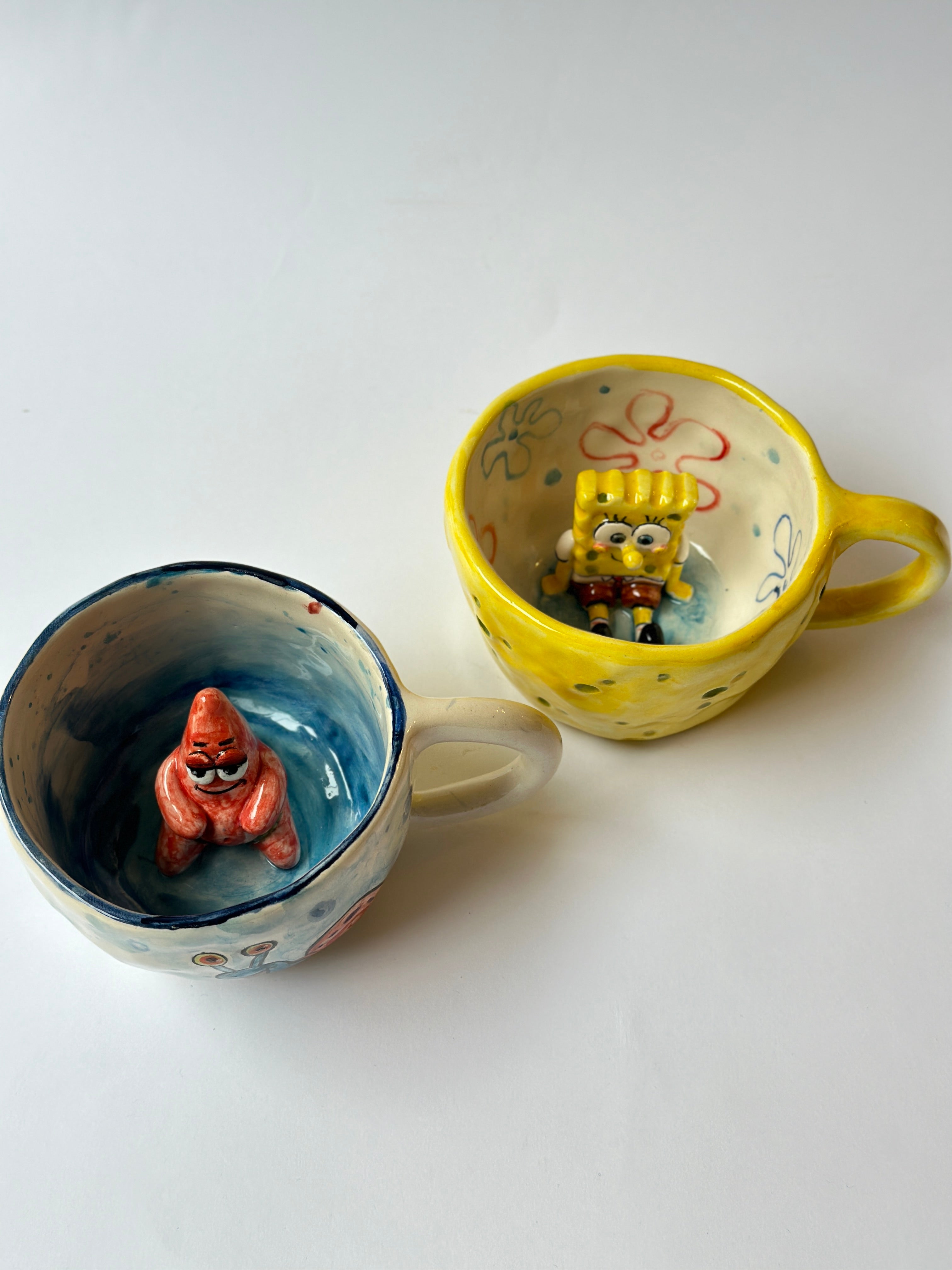 SpongeBob and Patrick handmade mugs