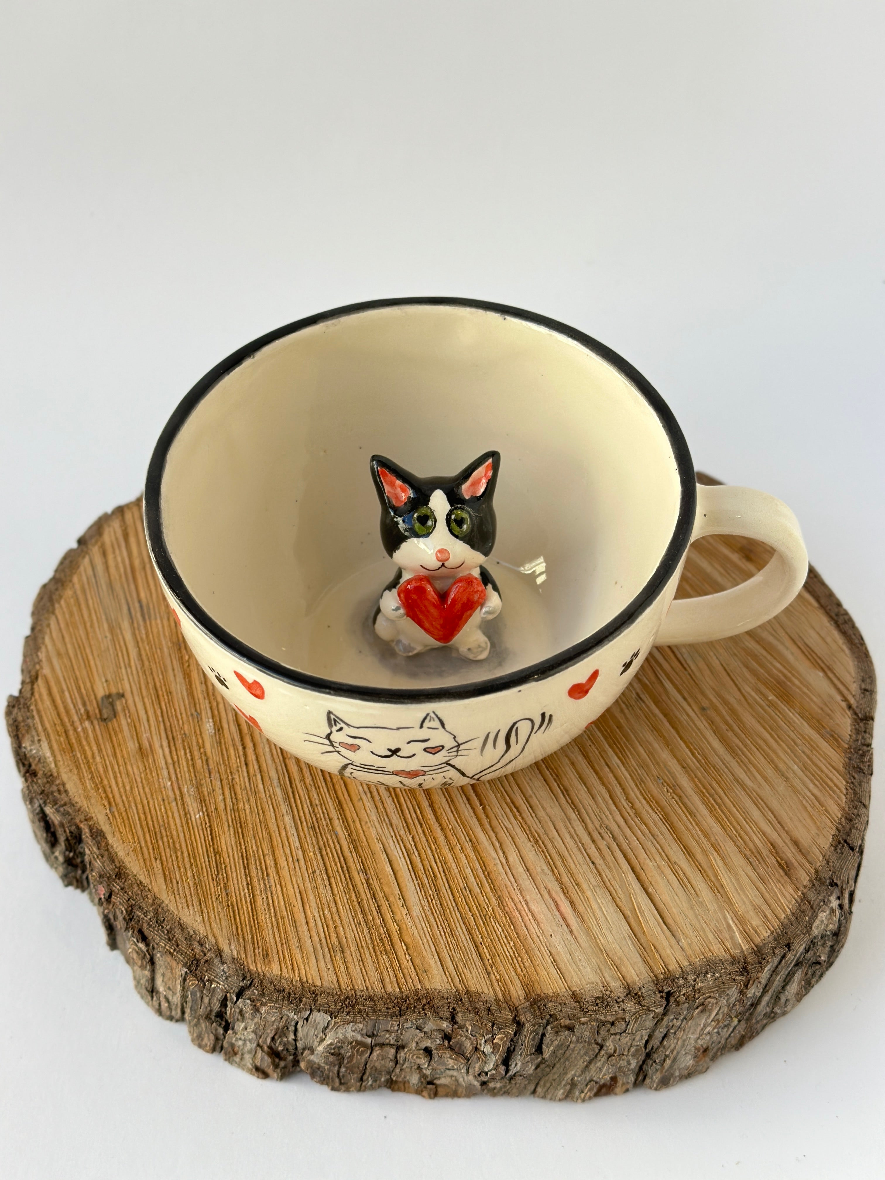 Cat mug handmade