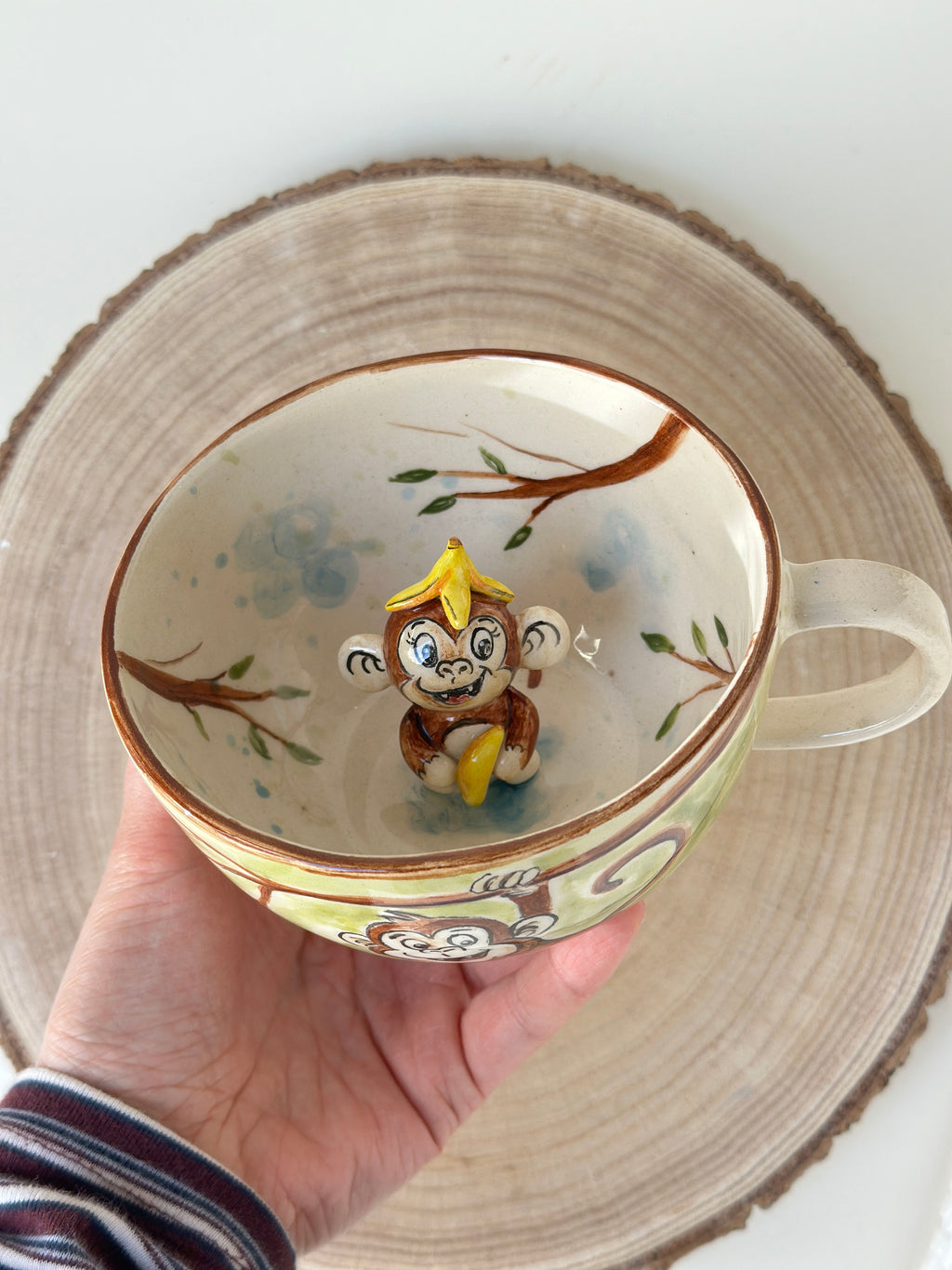 Monkey handmade mug