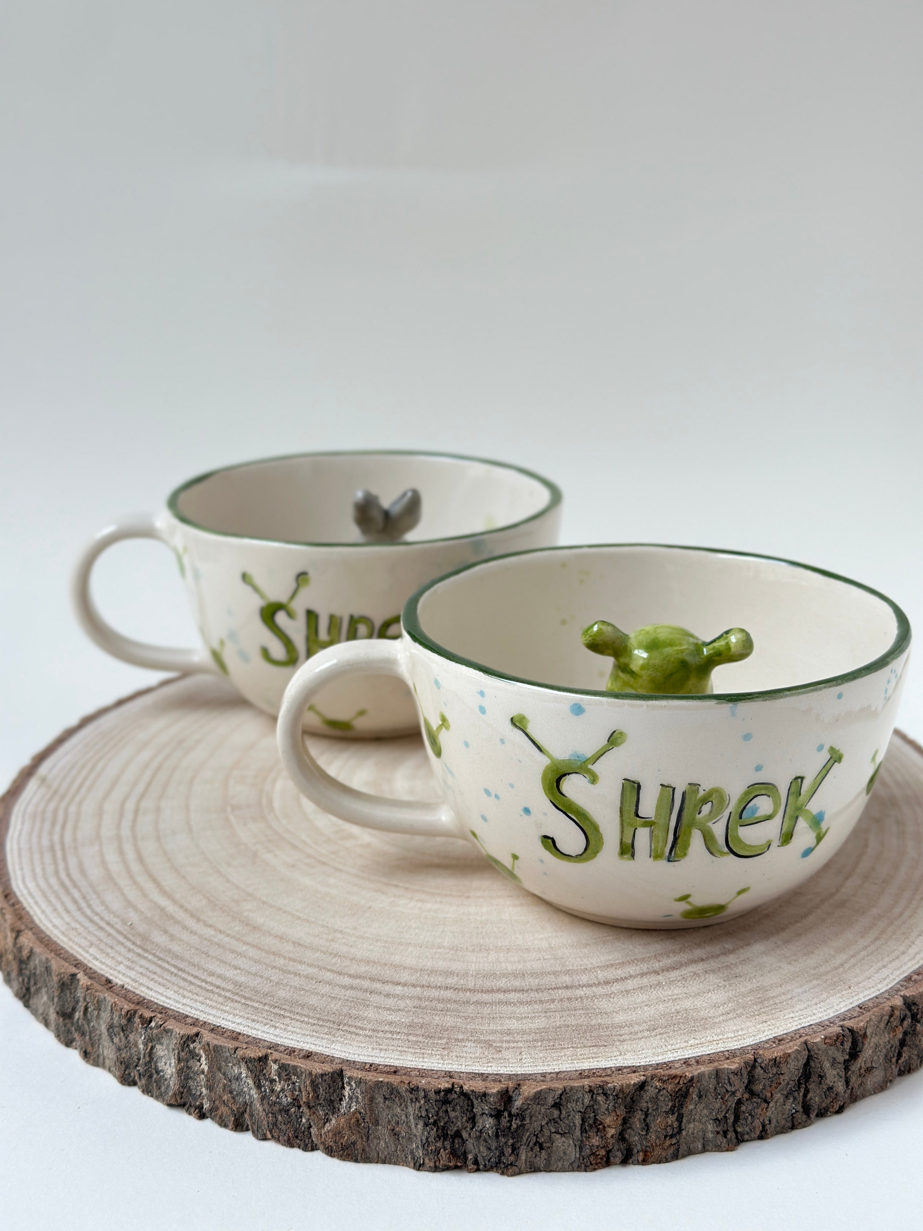 Shrek and Donkey handmade mugs