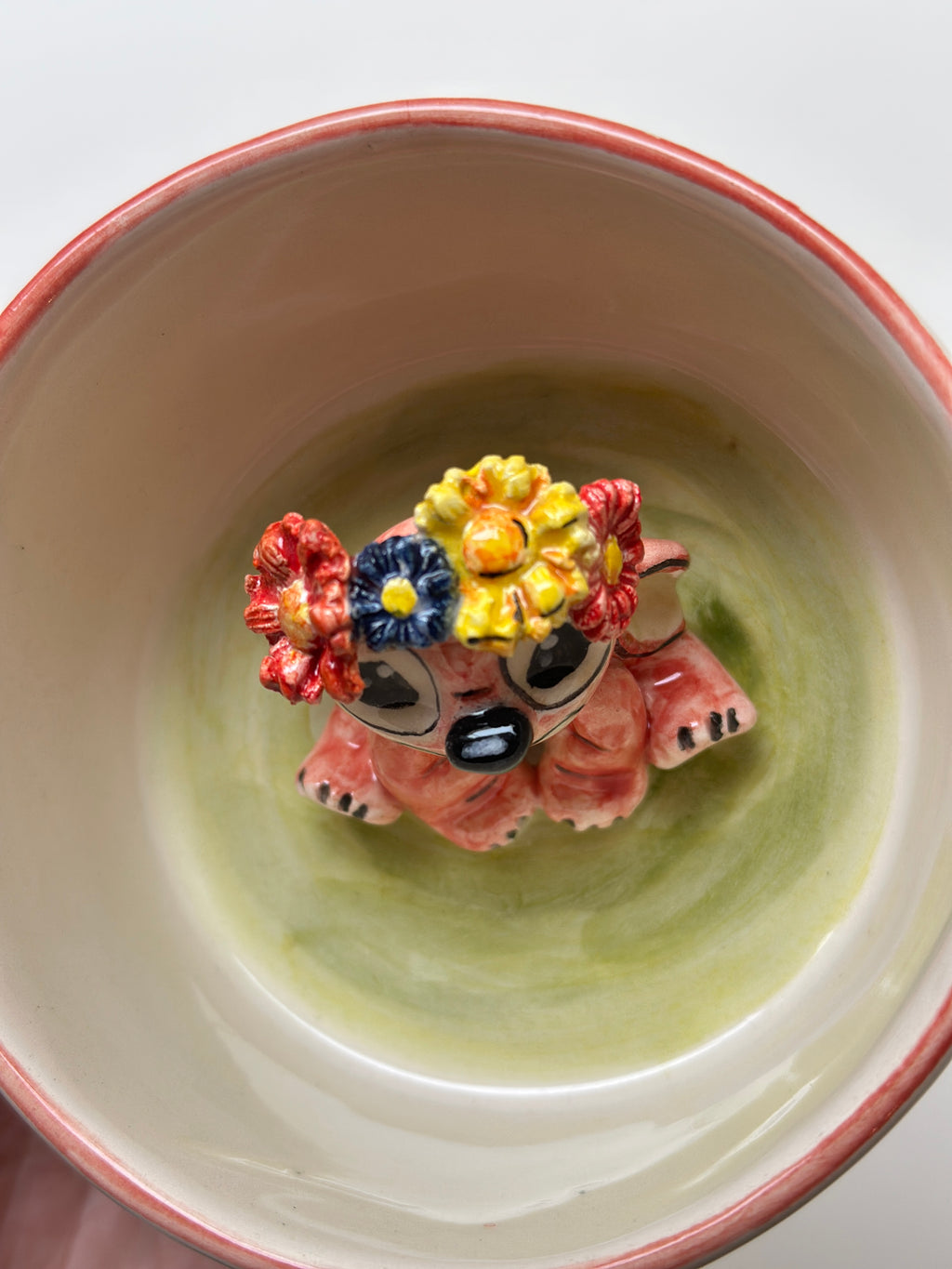 Pink Stitch handmade mug