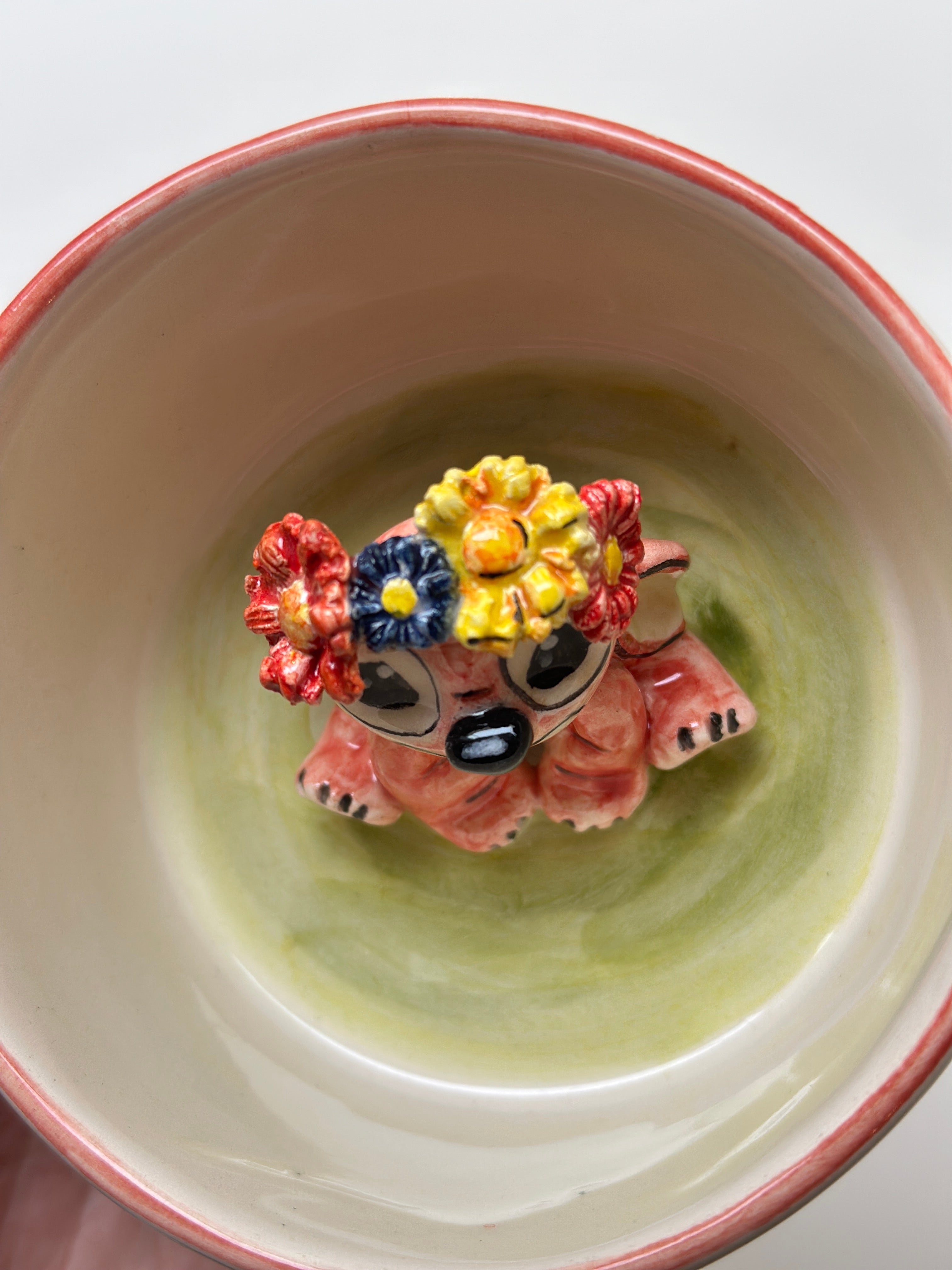 Pink Stitch handmade mug