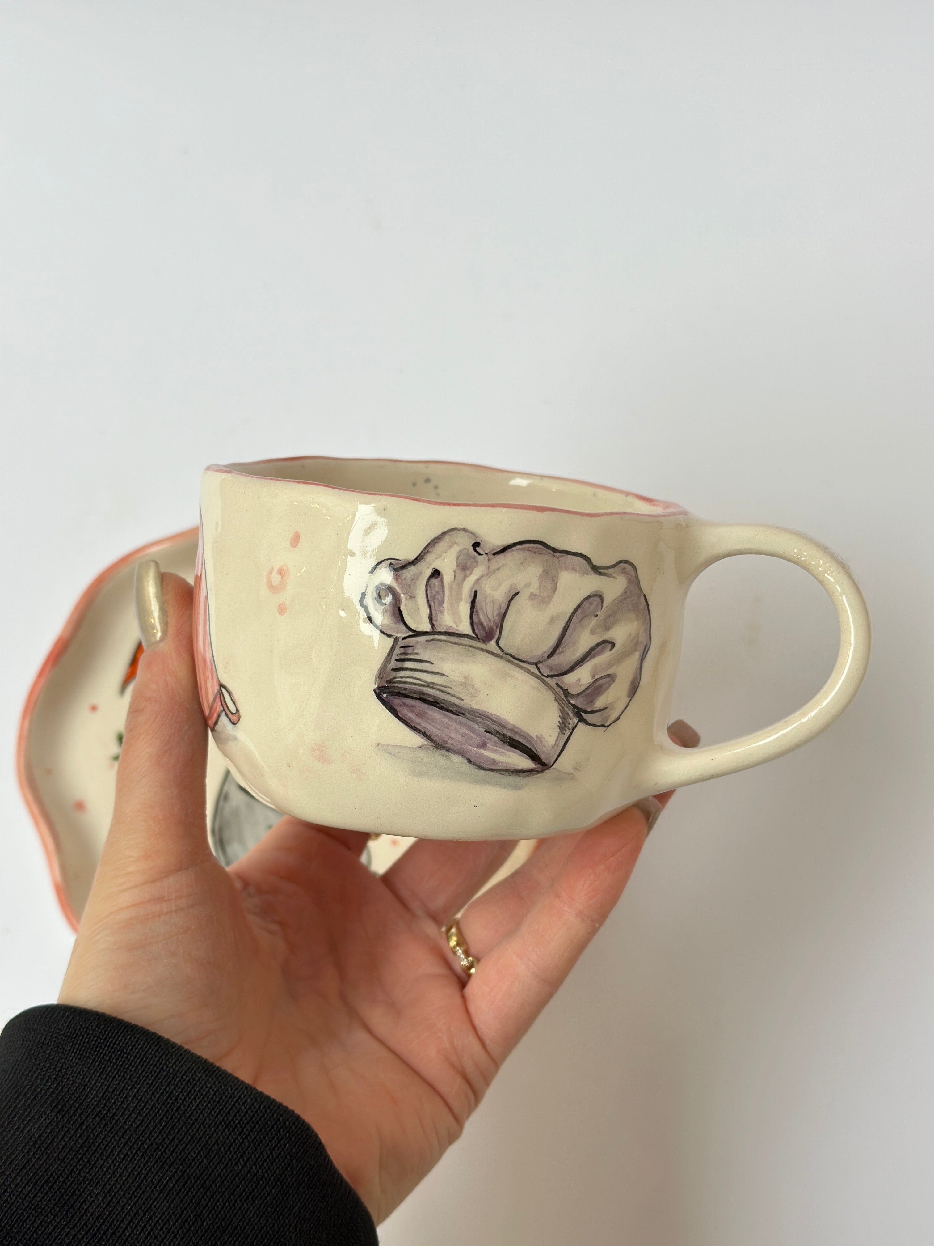 Ratatouille handmade mug and plate