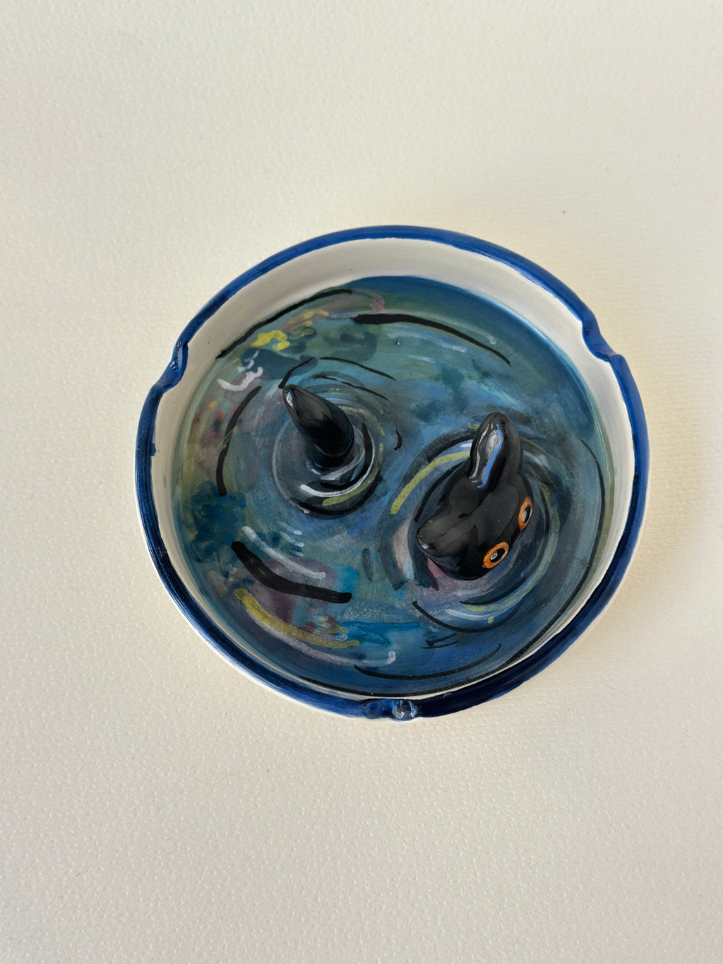 Cat handmade ashtray