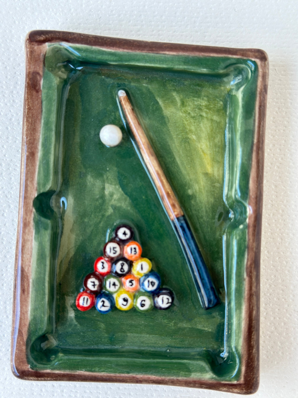 Billiards handmade ashtray