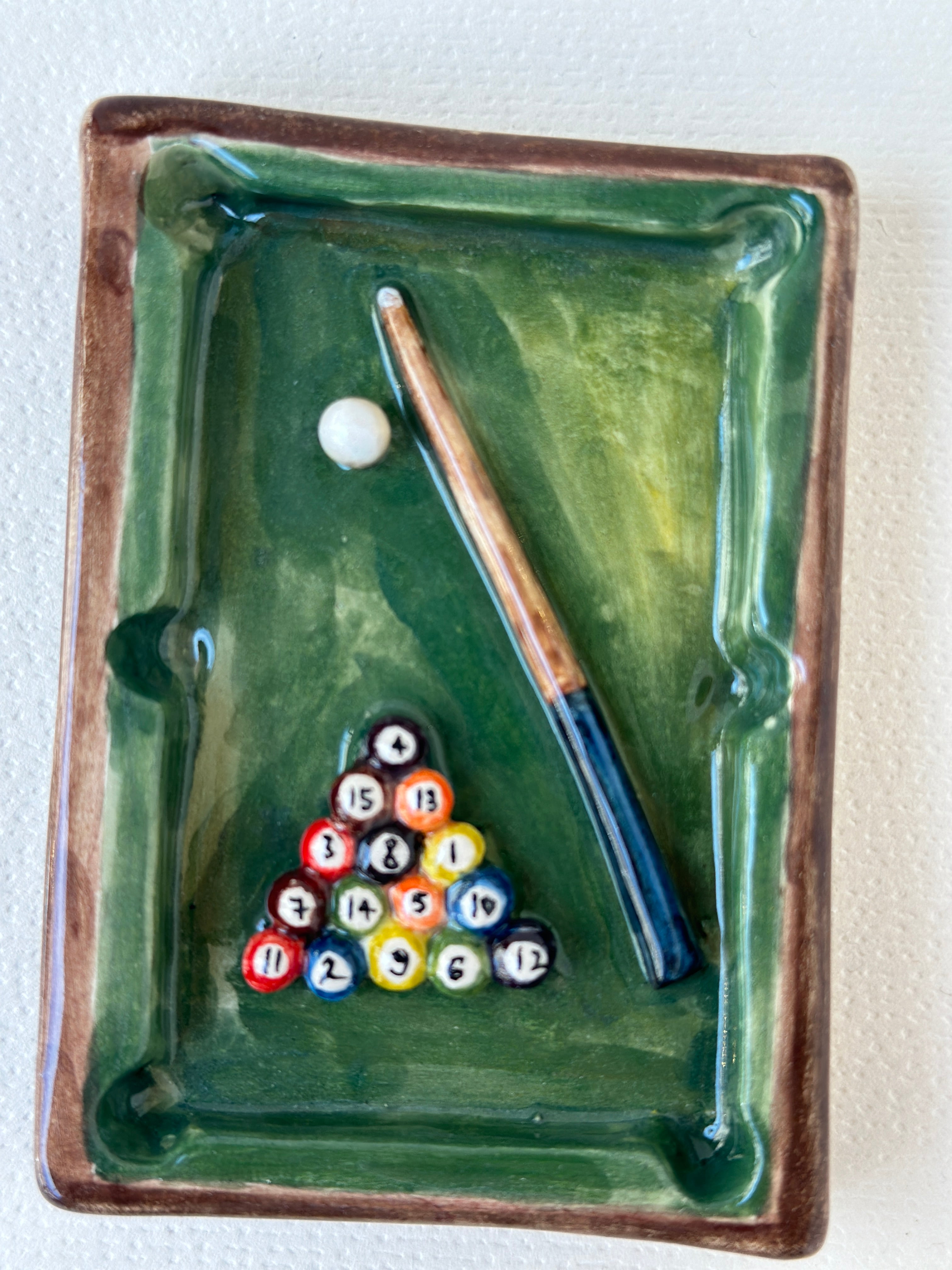 Billiards handmade ashtray