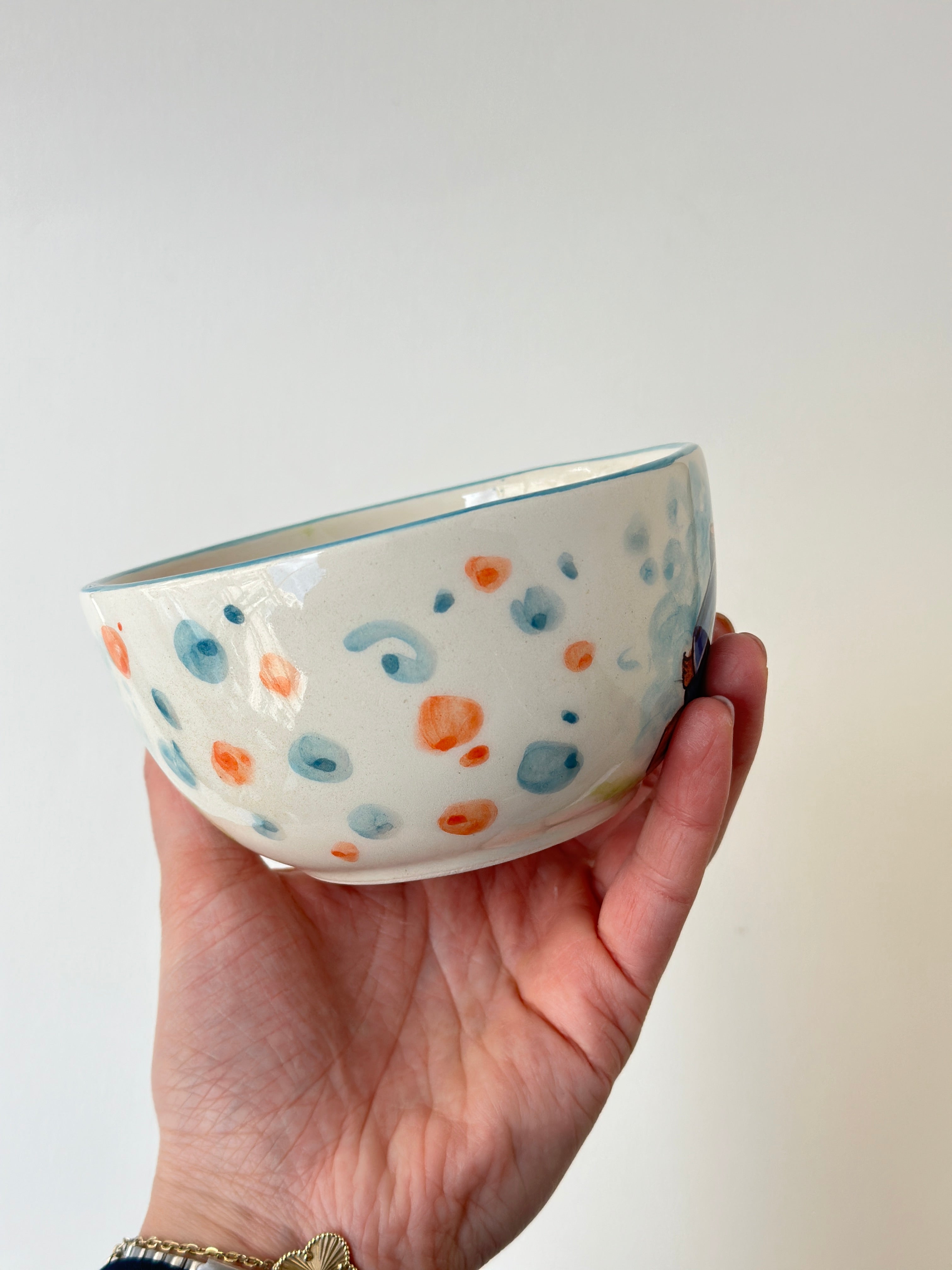 A red padded Bear who loves marmalade handmade mug