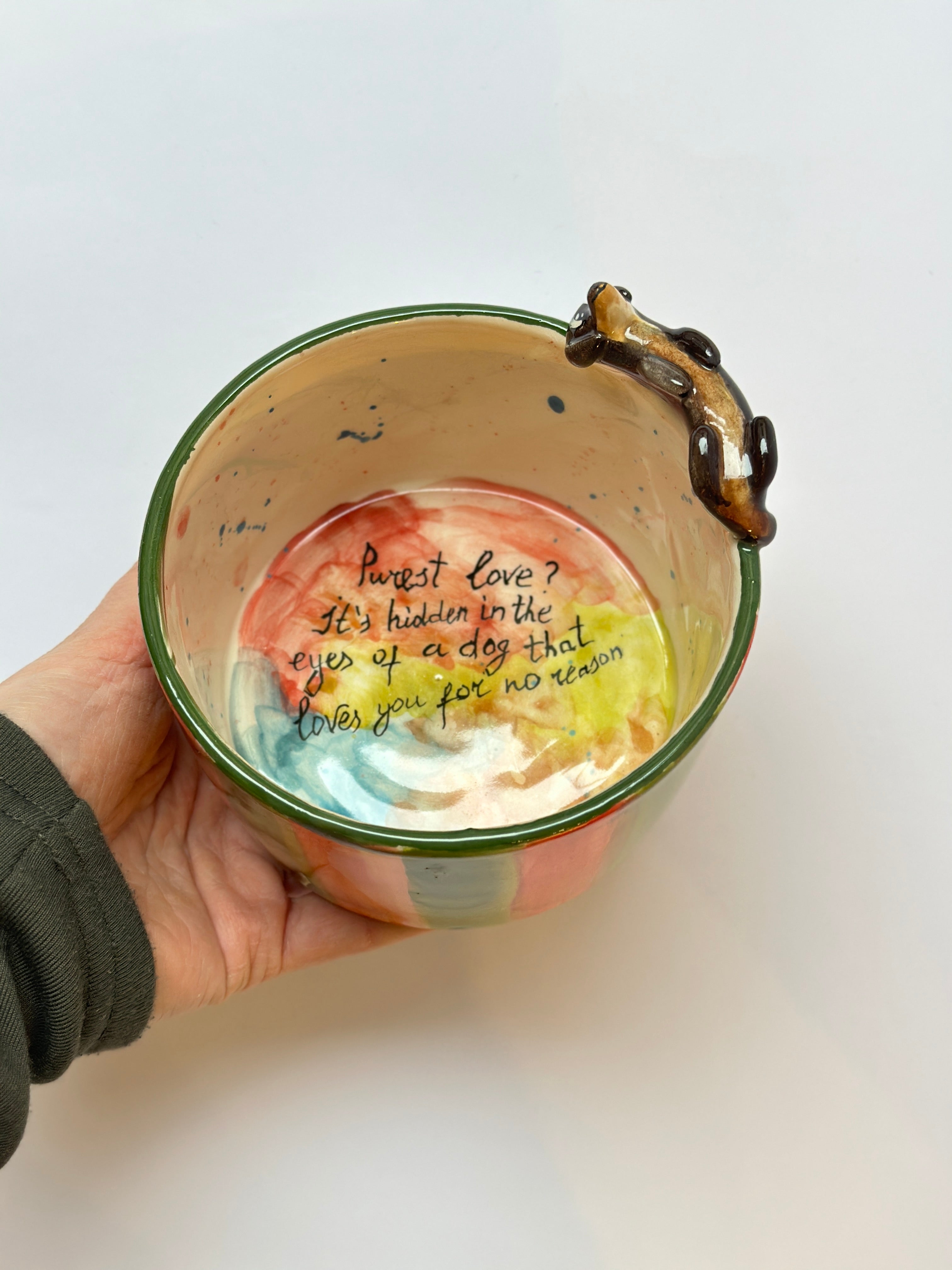 Dachshund handmade bowl