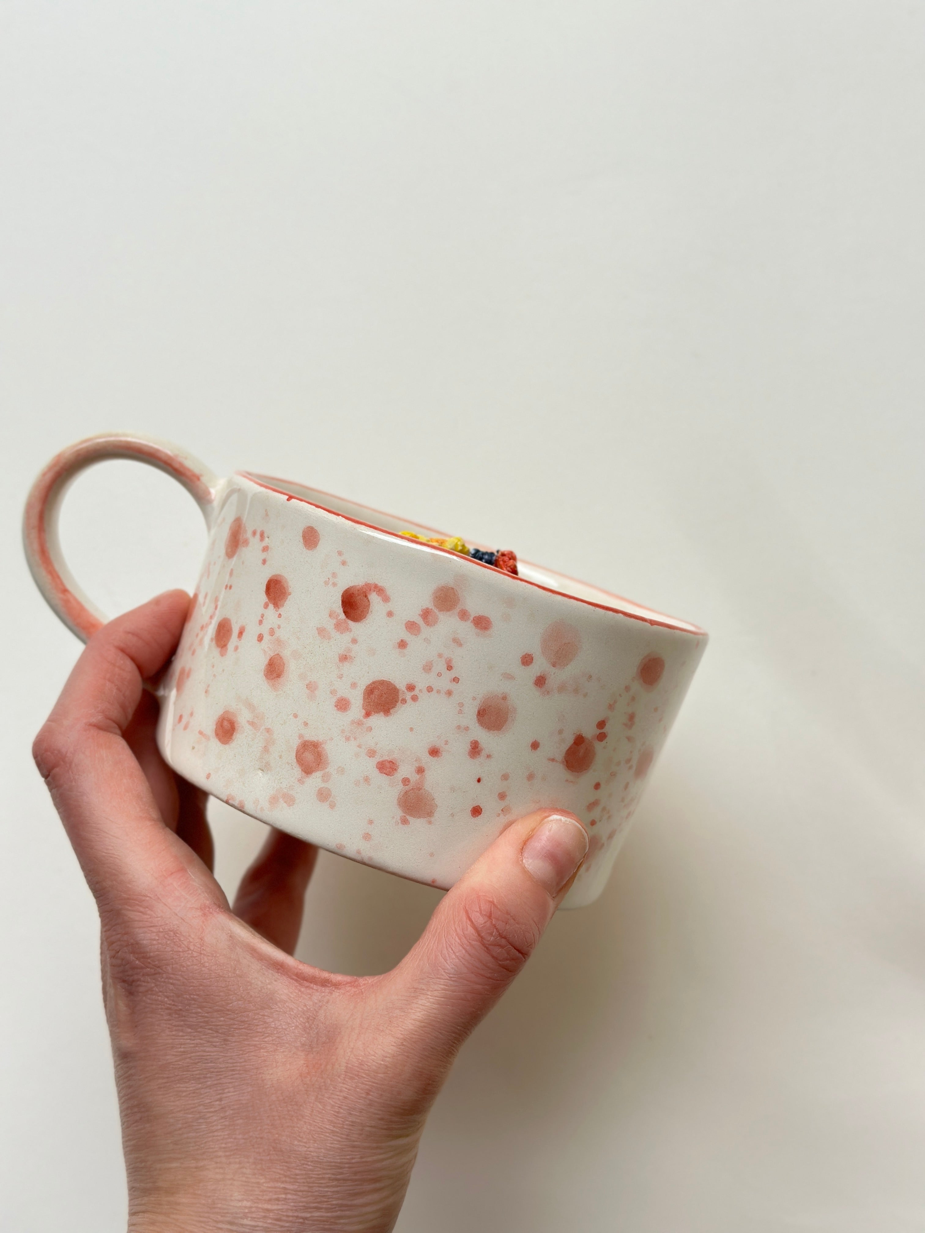 Pink Stitch handmade mug