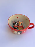 Cats lovely handmade mug
