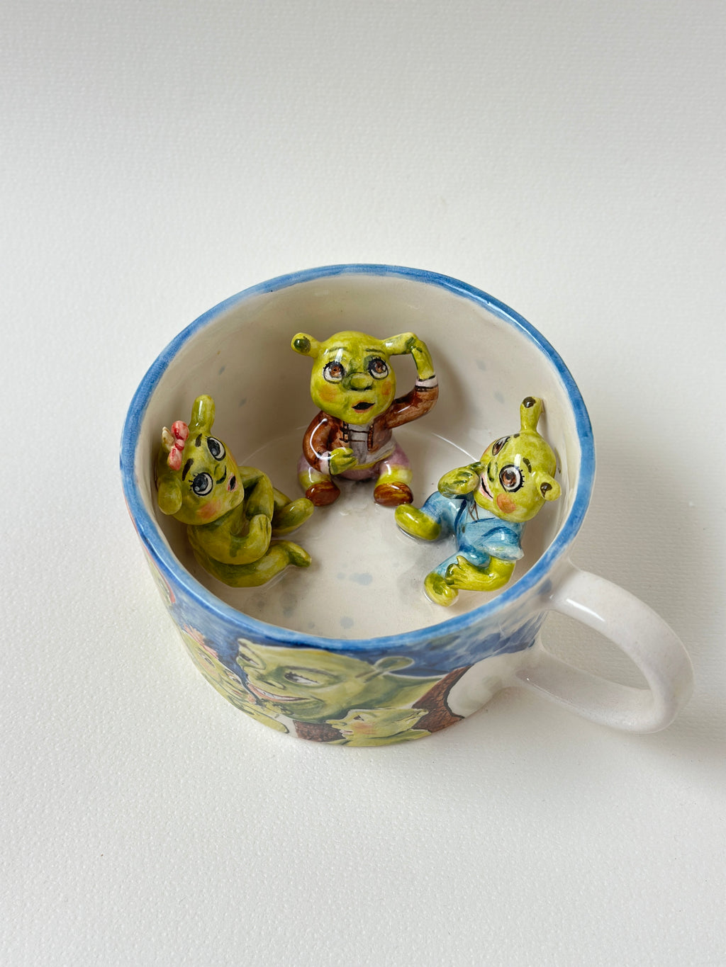 Shrek babies handmade mug