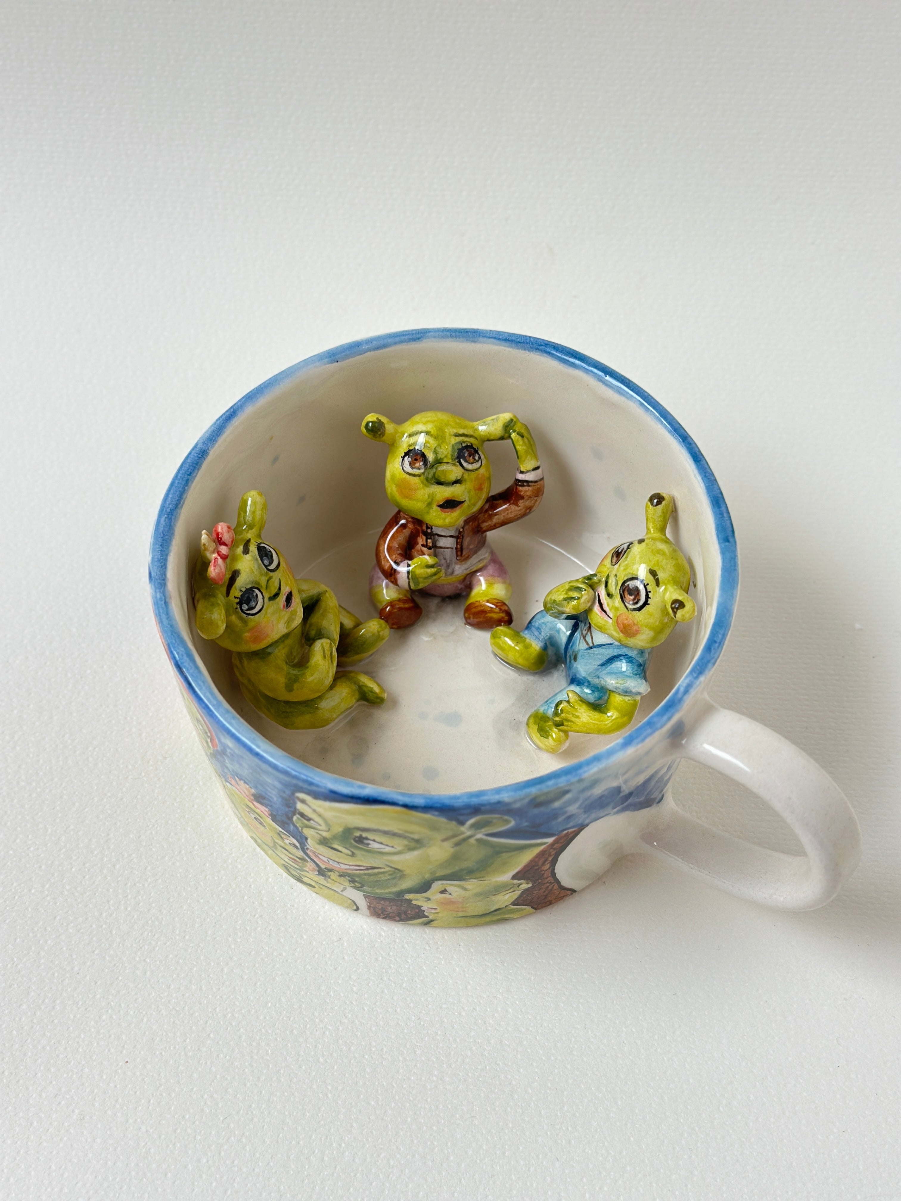 Shrek babies handmade mug