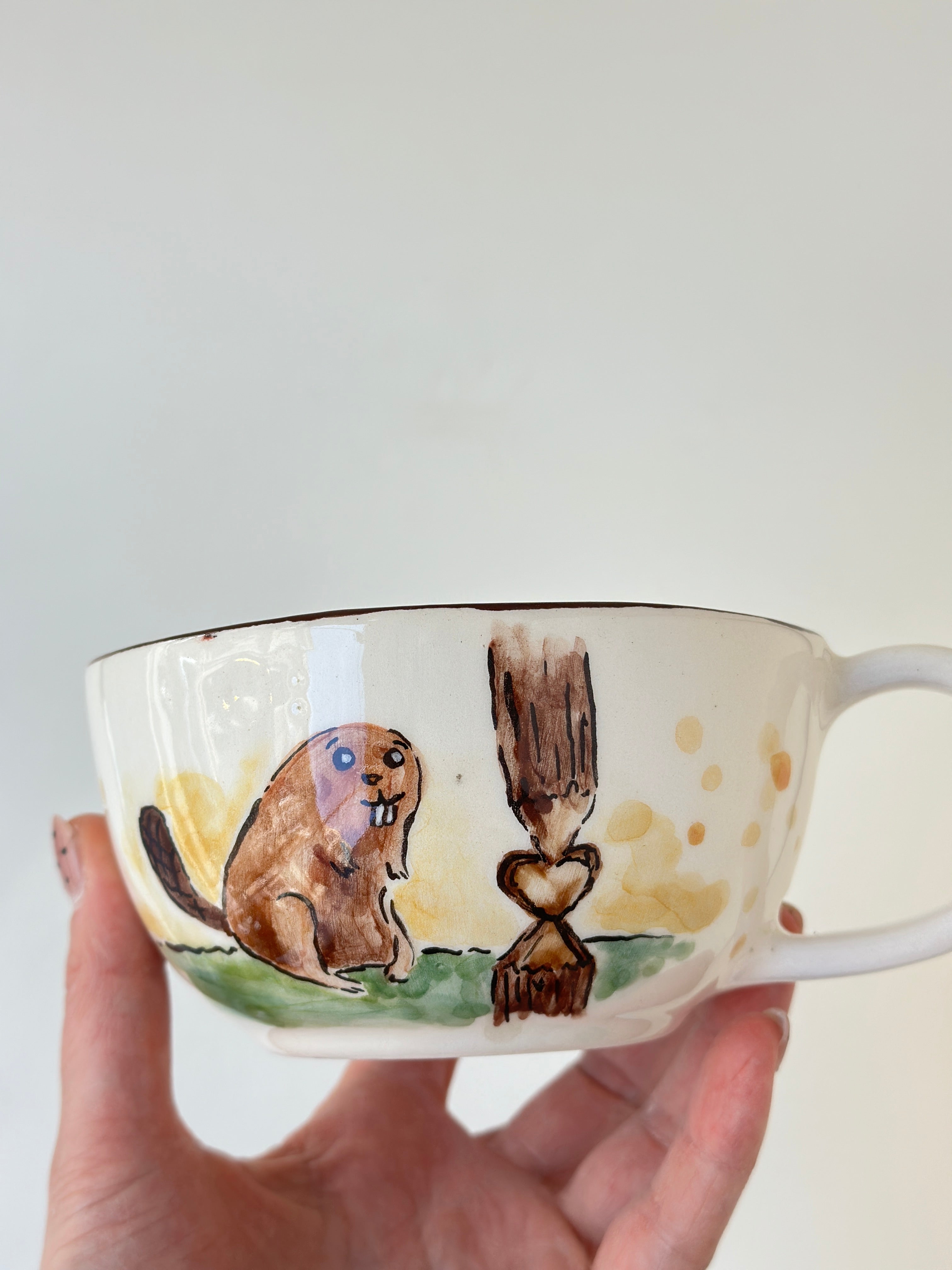 Beaver handmade mug