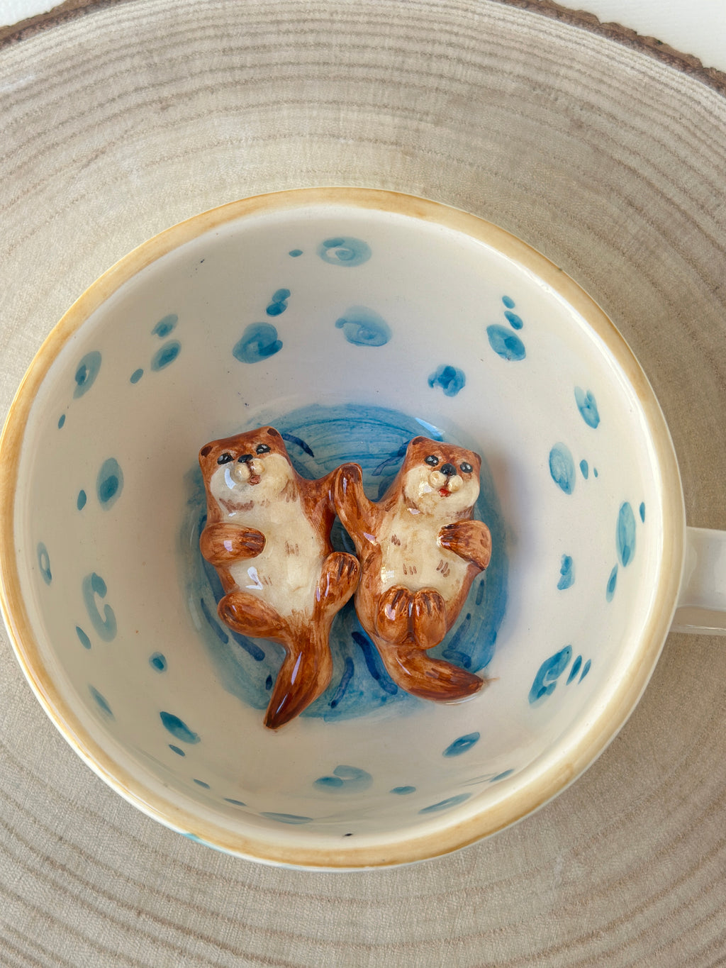 Sea otters handmade mug