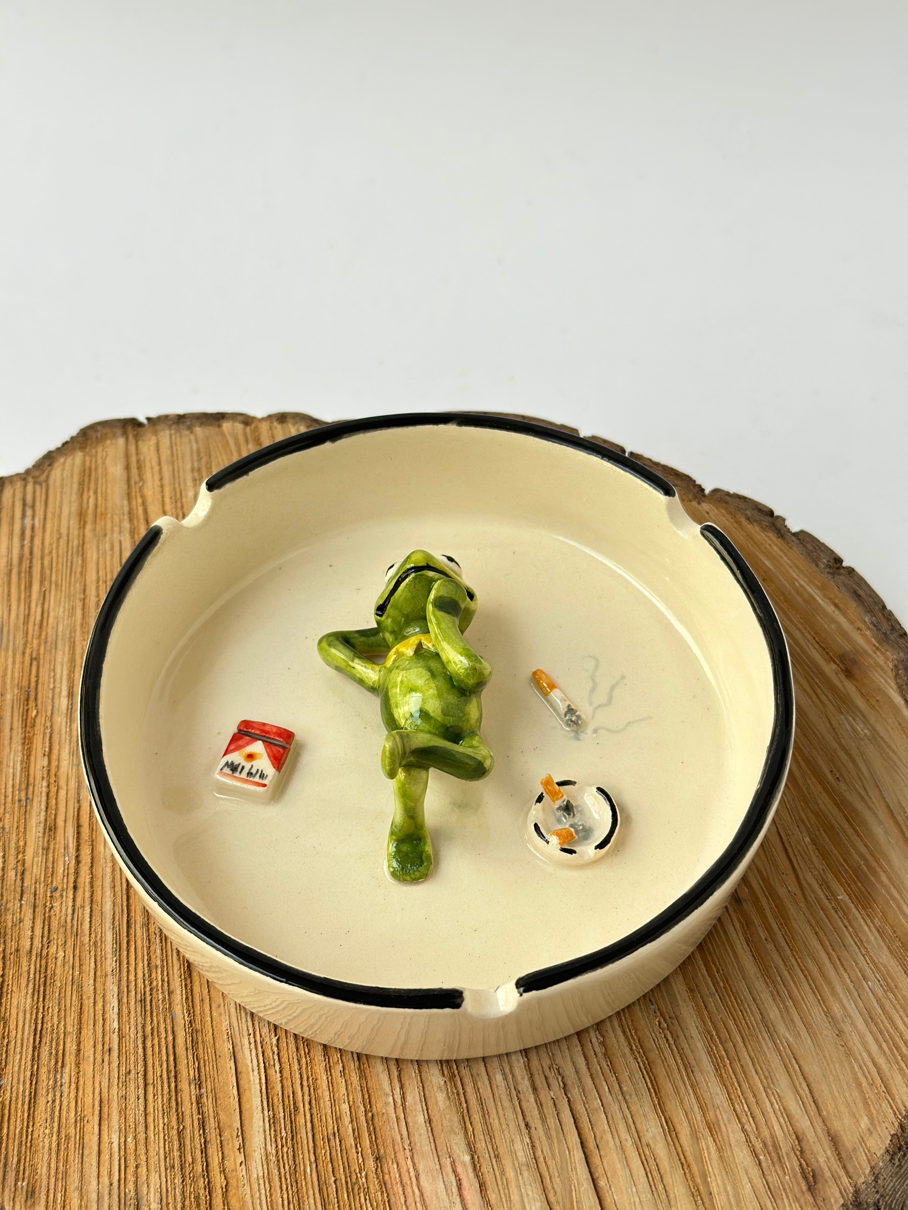 Kermit handmade ashtray