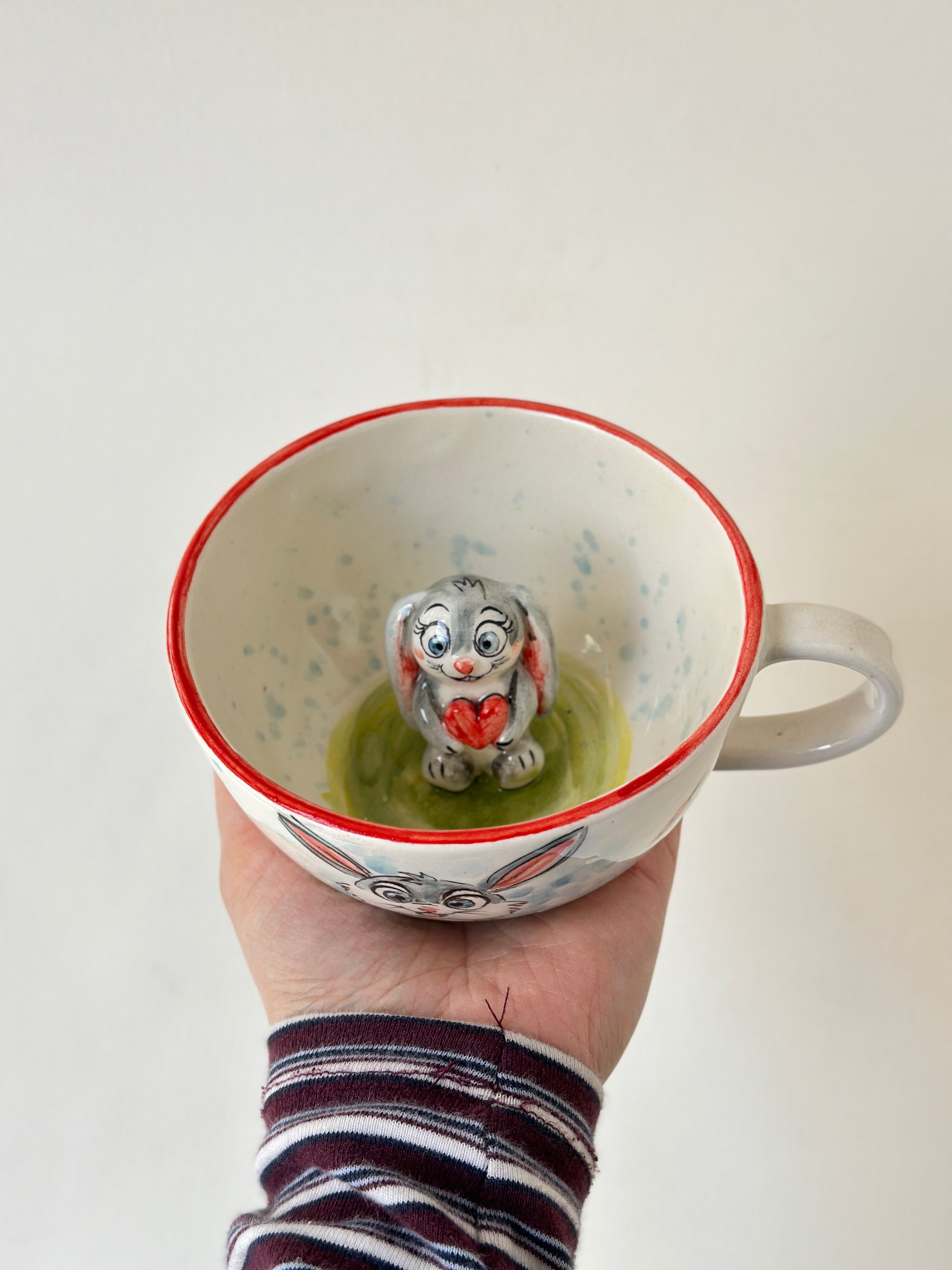 Rabbit handmade mug