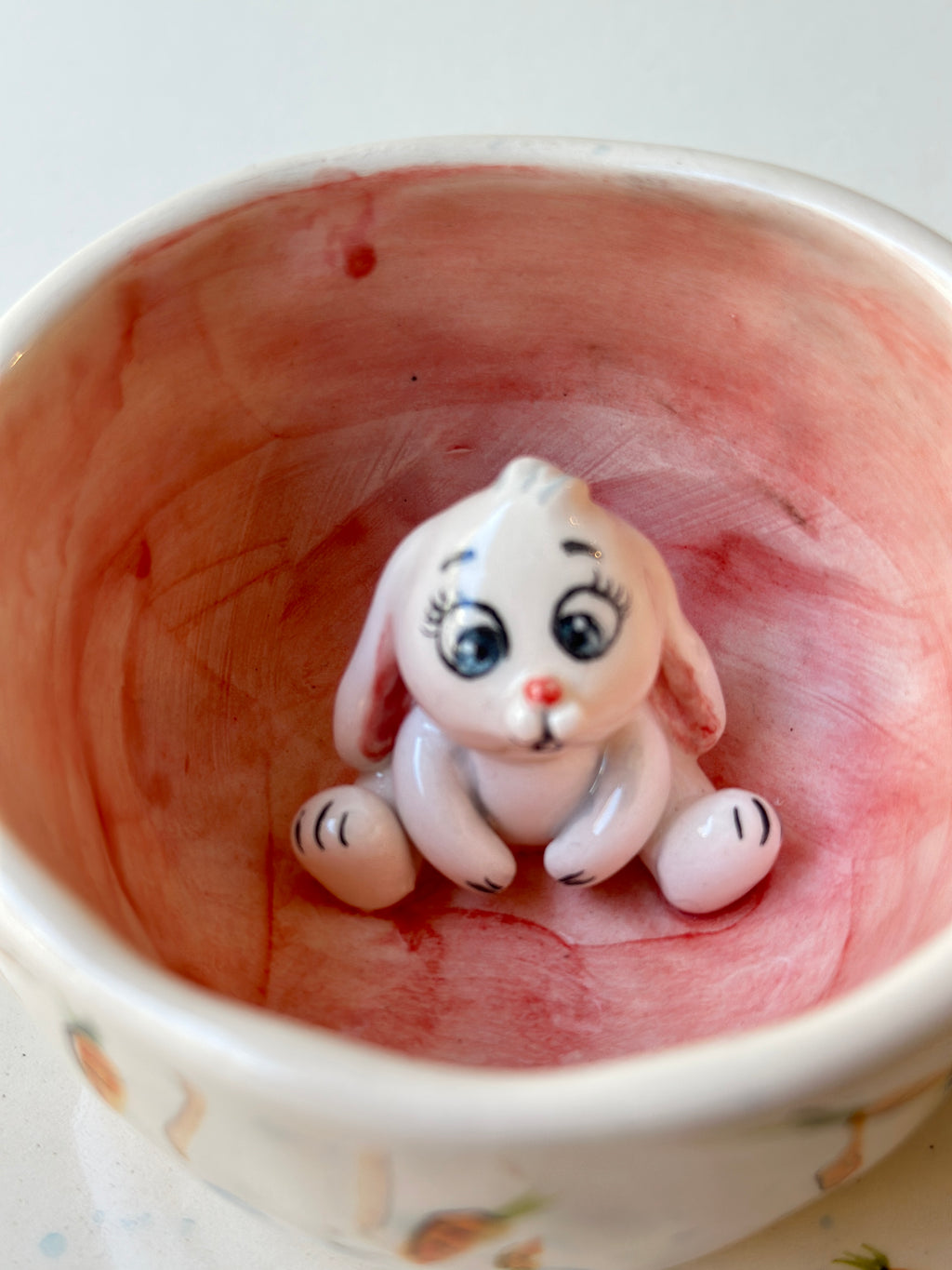 Rabbit handmade mug and plate