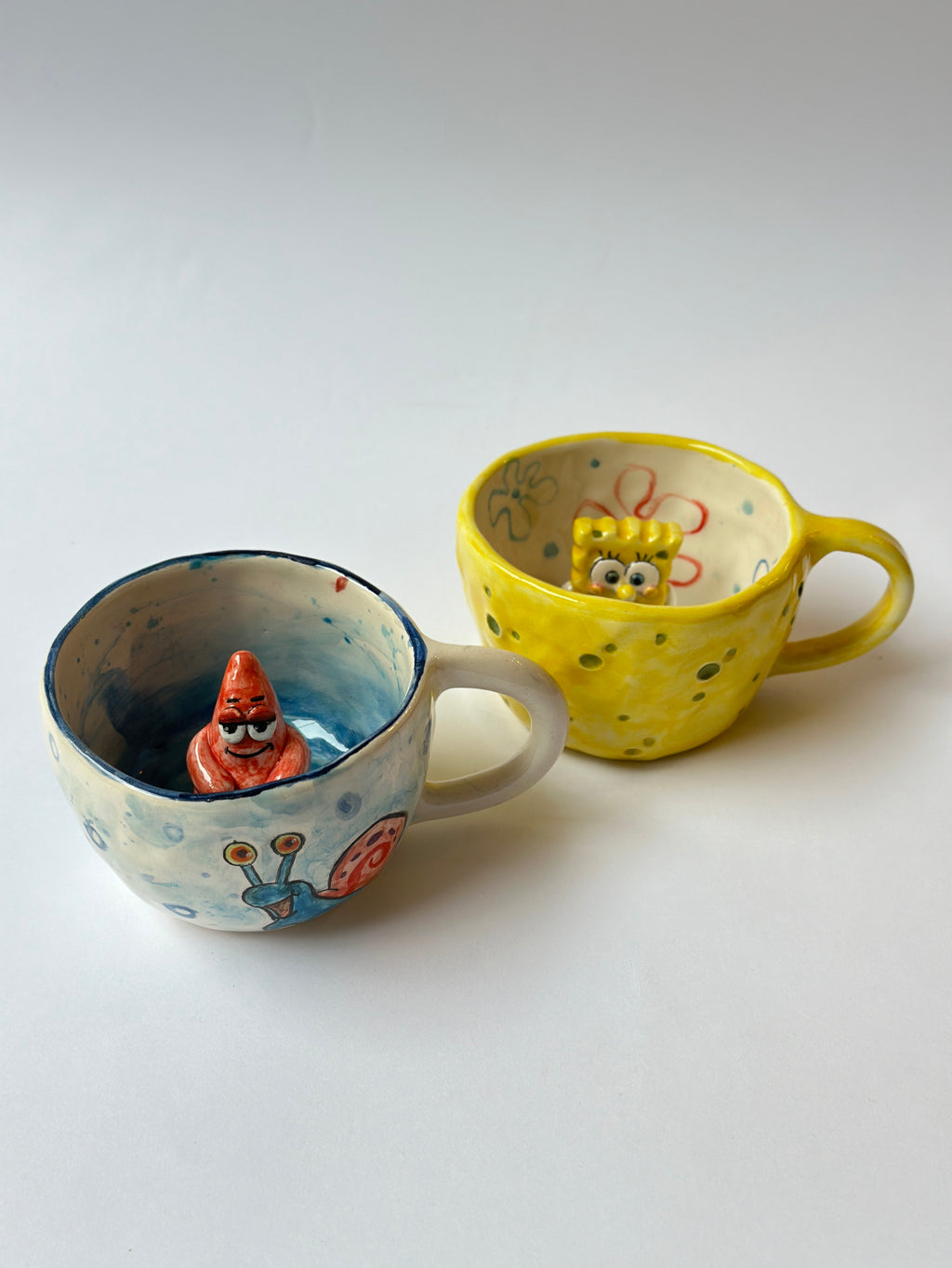 SpongeBob and Patrick handmade mugs