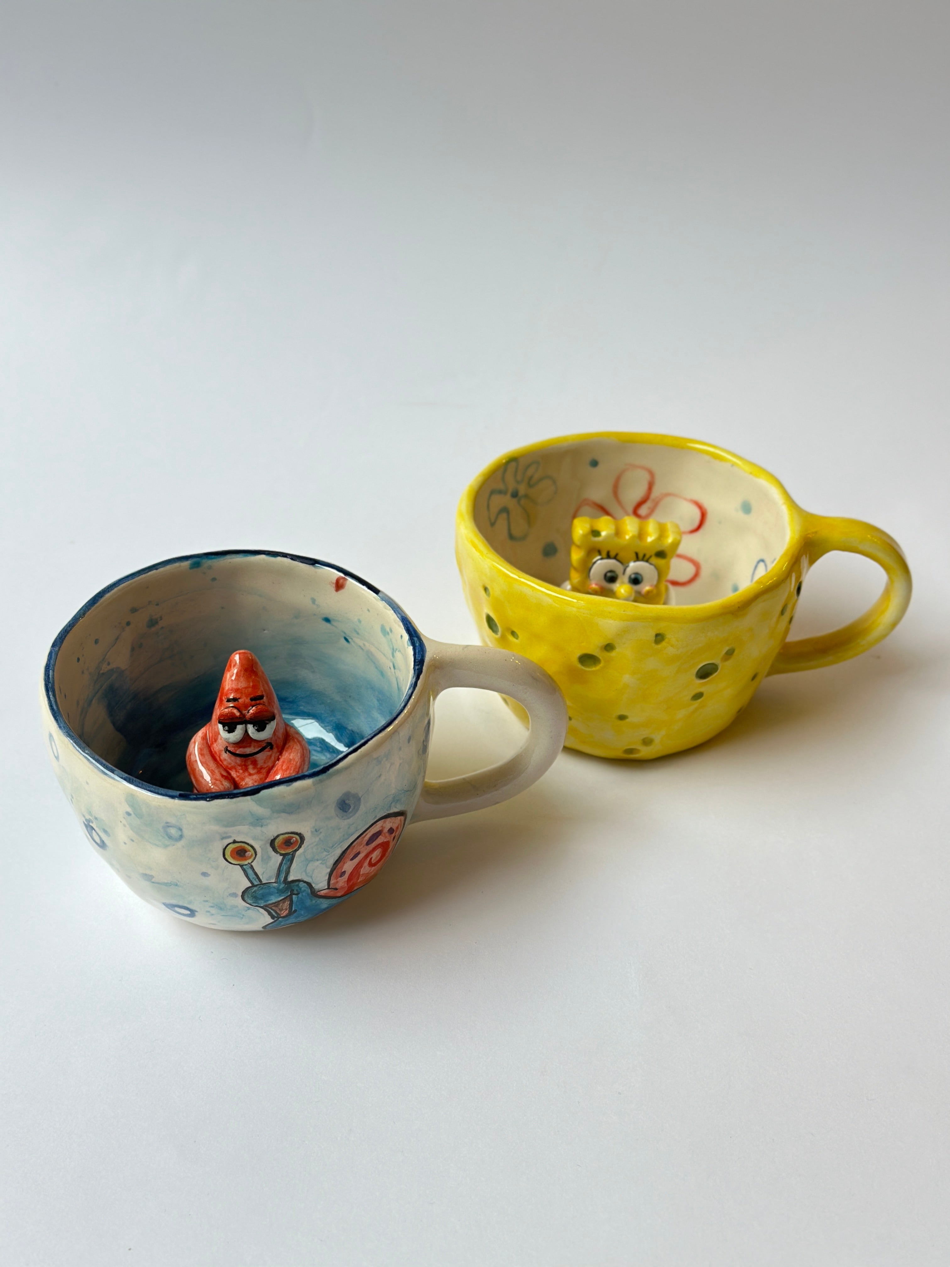 SpongeBob and Patrick handmade mugs