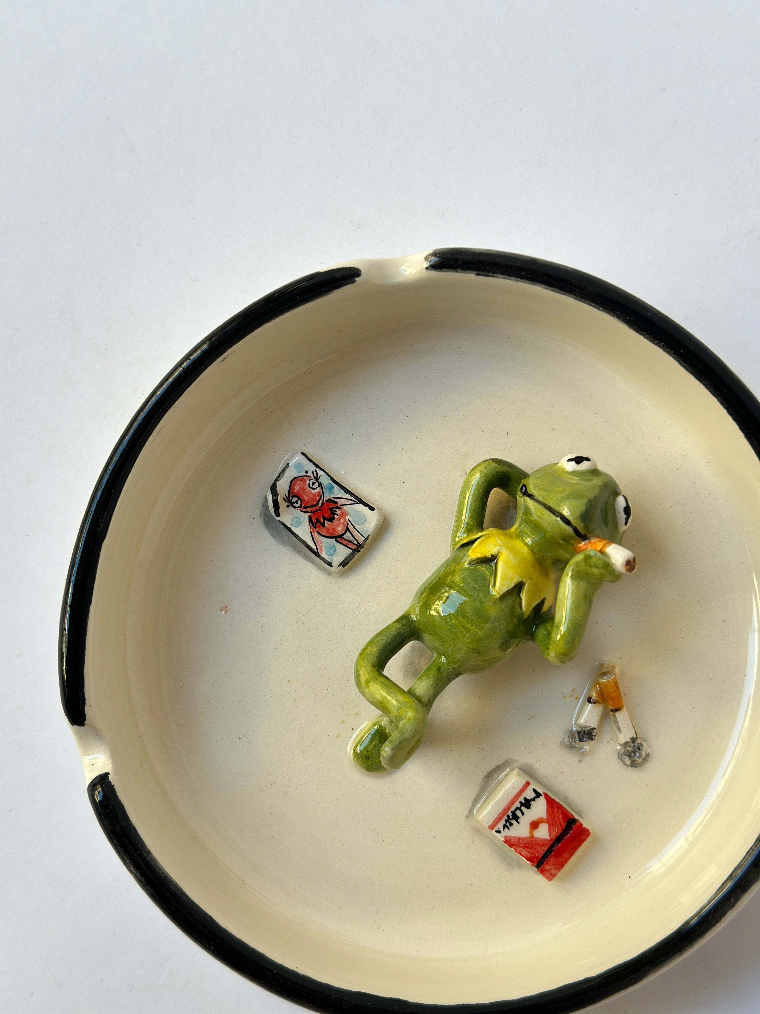 Kermit handmade ashtray