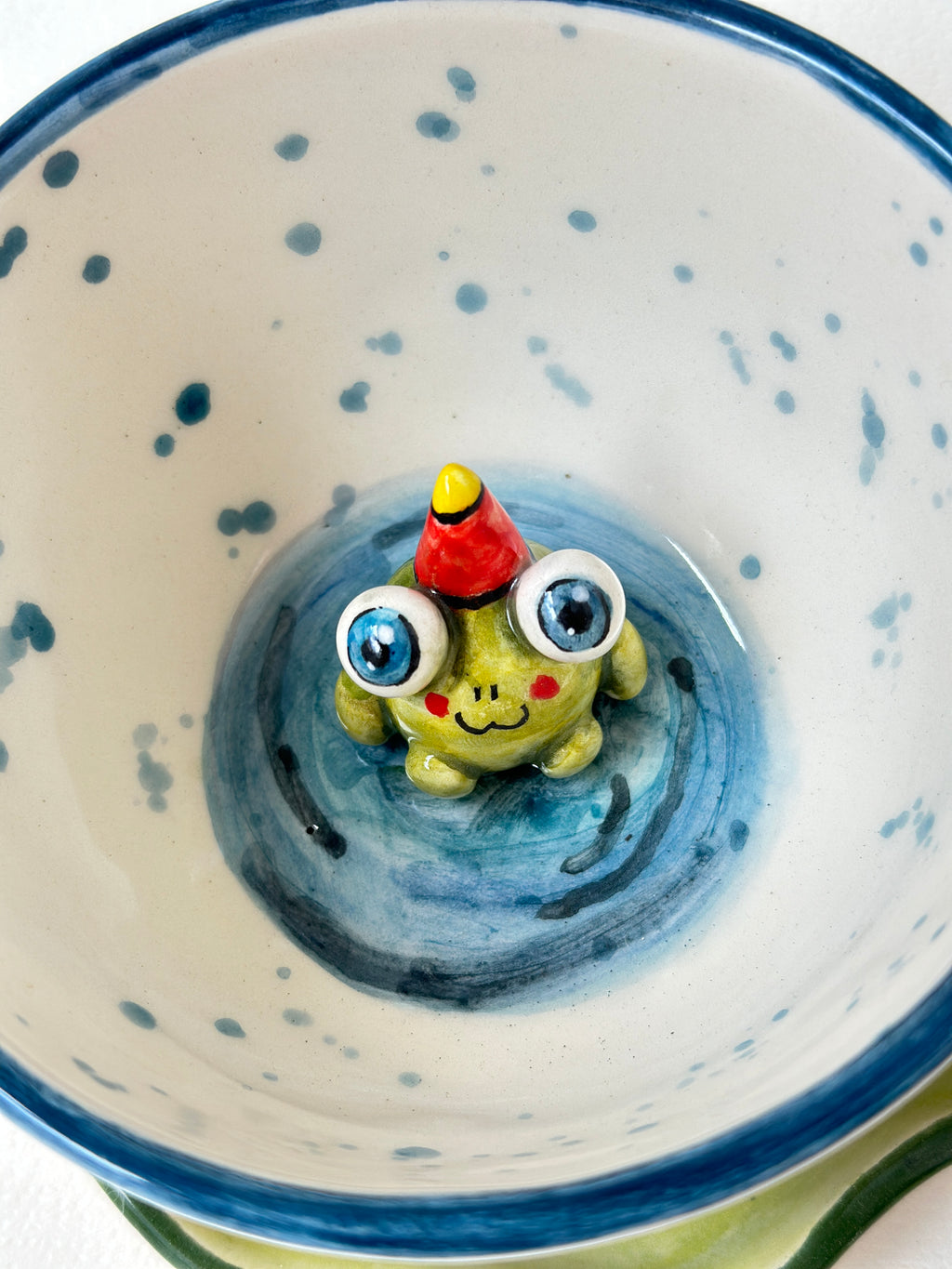 Frog handmade mug and plate