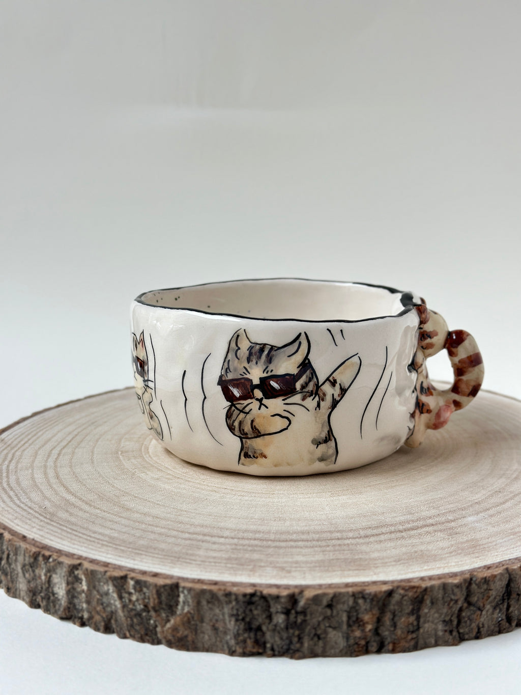 Cat handmade bowl