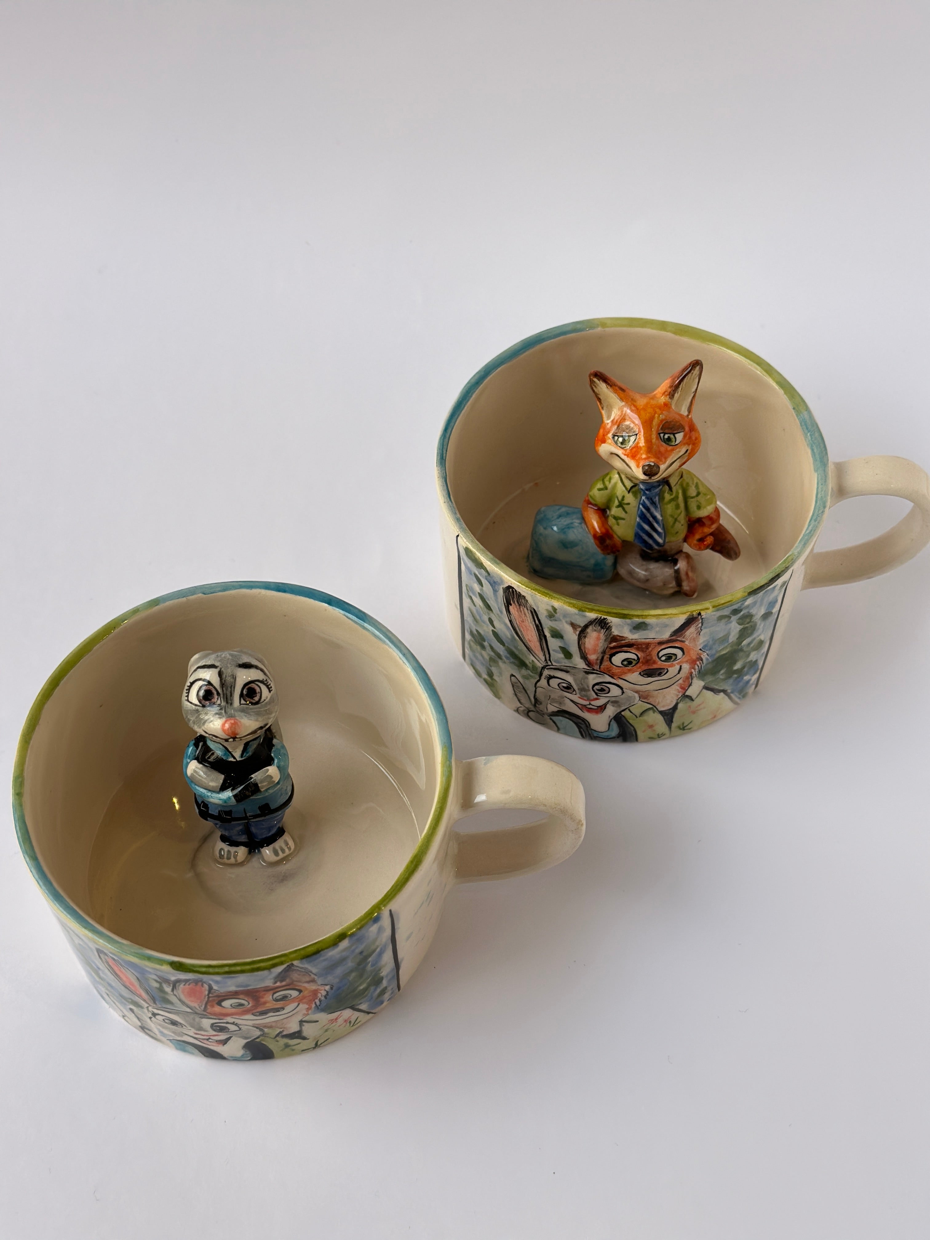 Zootopia Nick and Judy handmade mugs