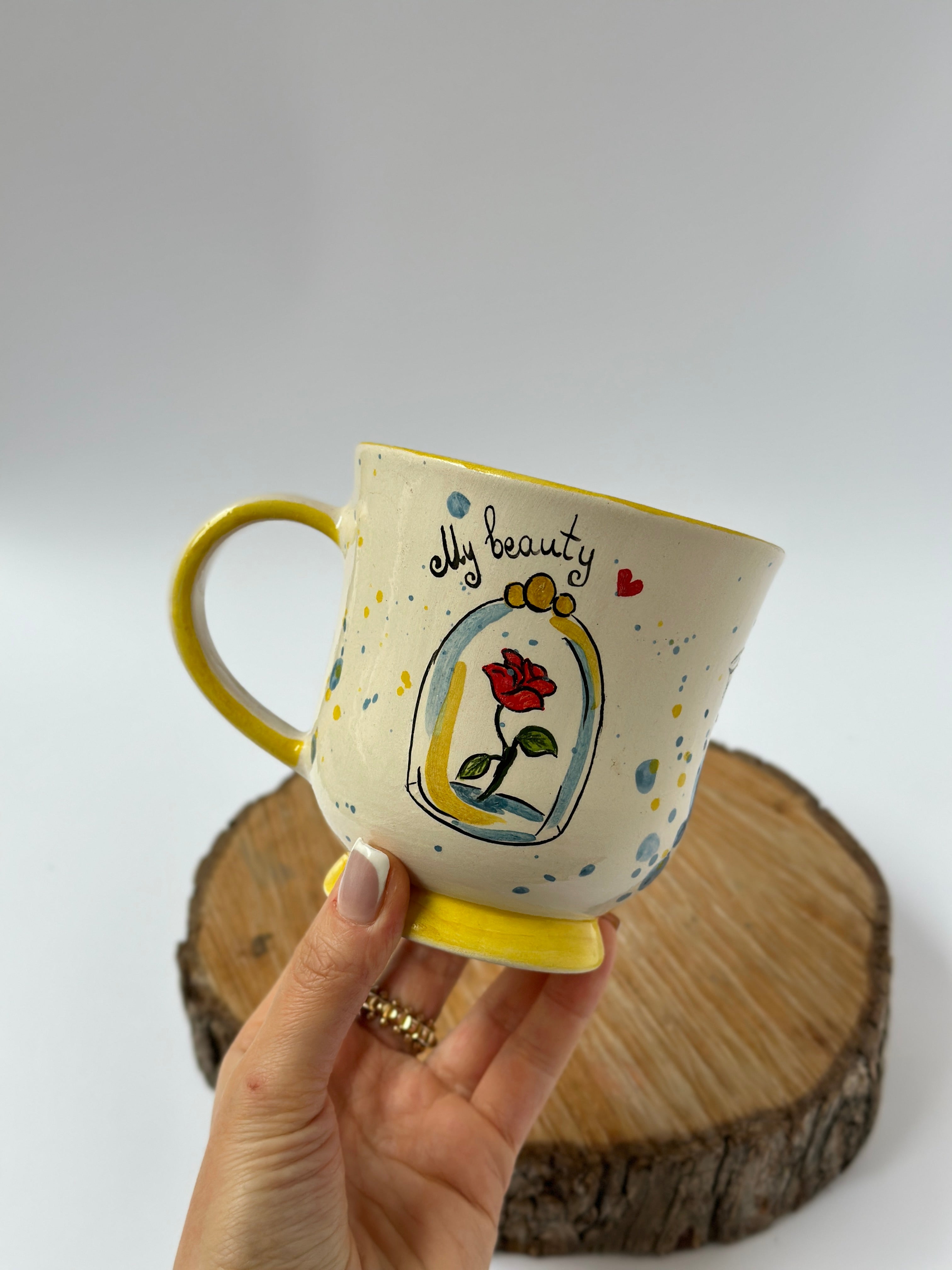 Beauty and the Beast handmade mug