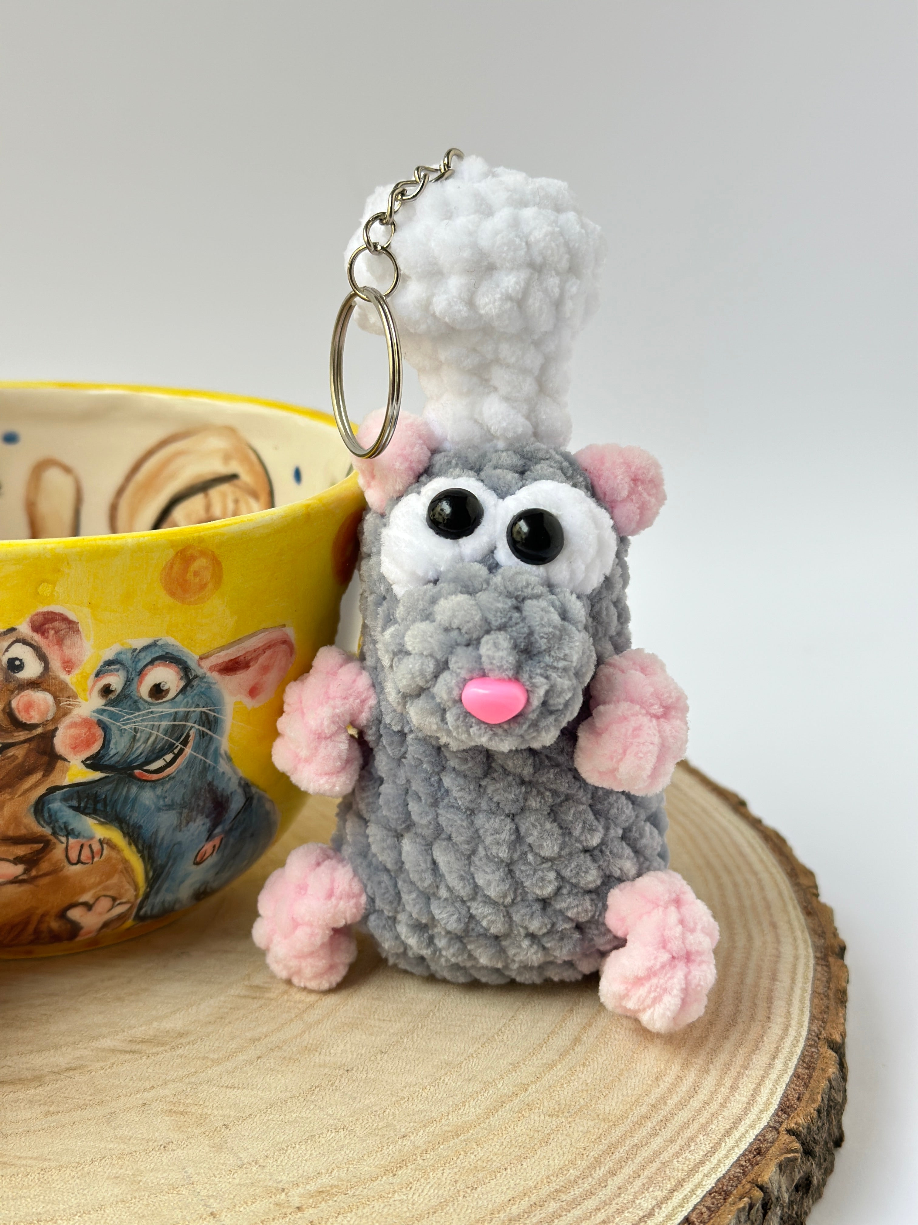 Ratatouille Remy and Emily handmade soft keychains