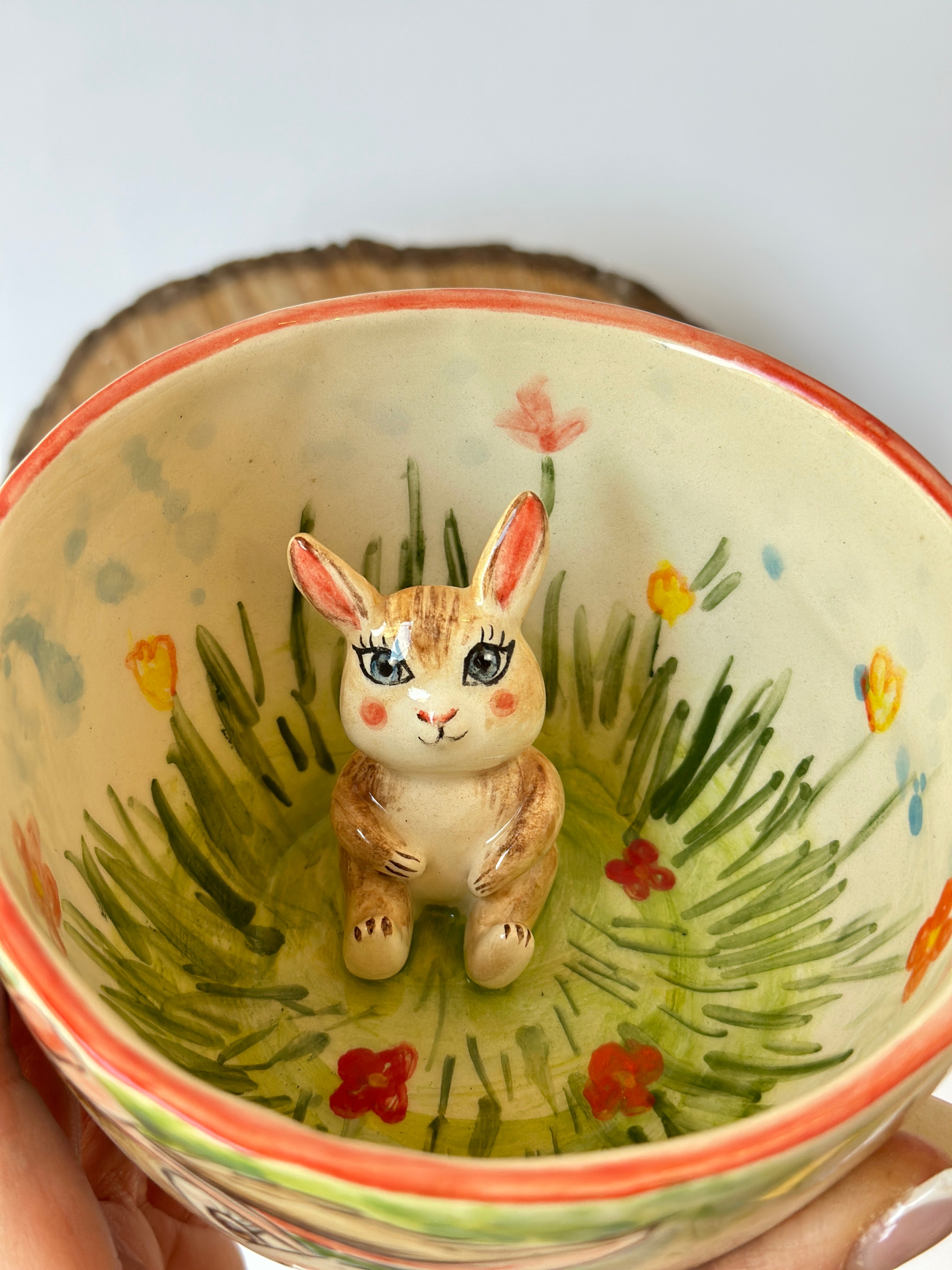Rabbit handmade mug