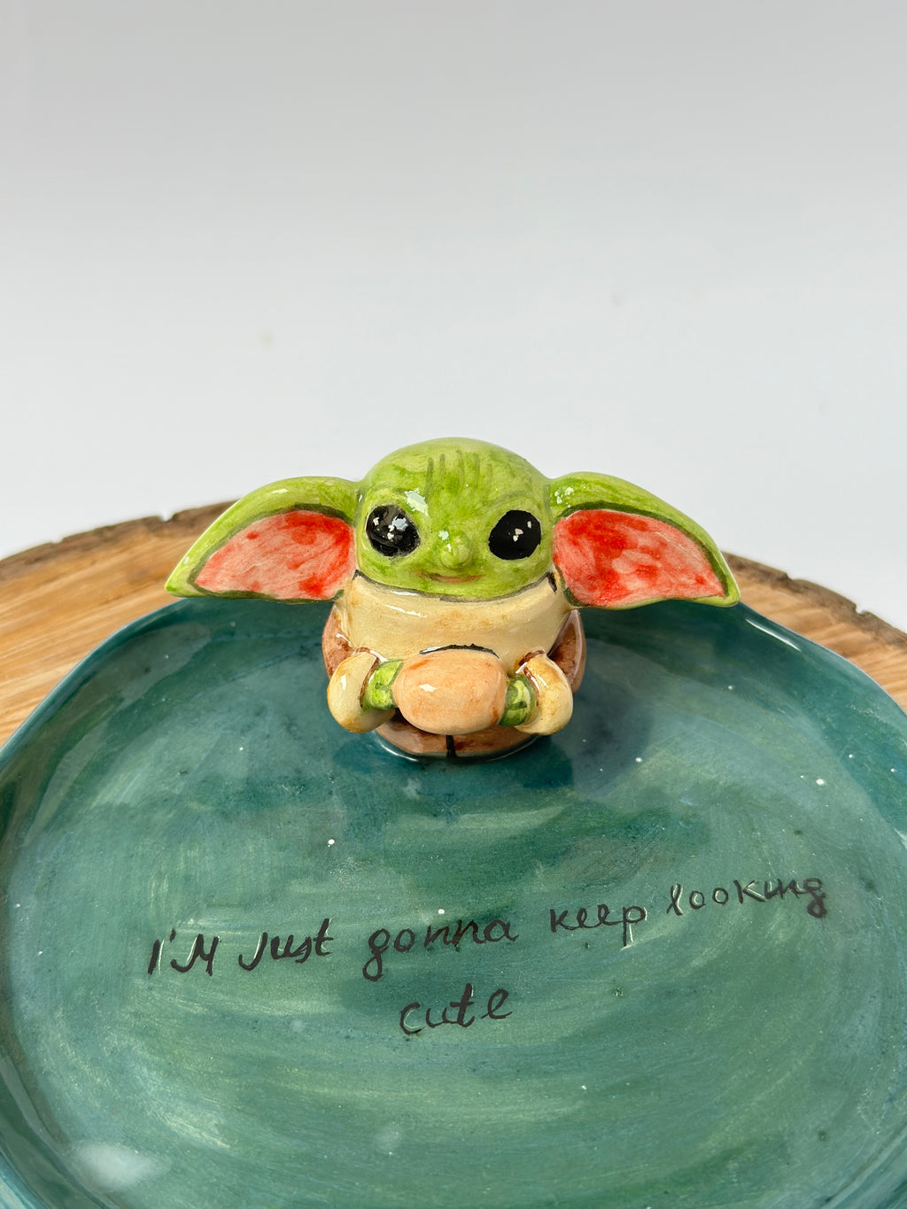 Baby yoda plate handmade ( small)