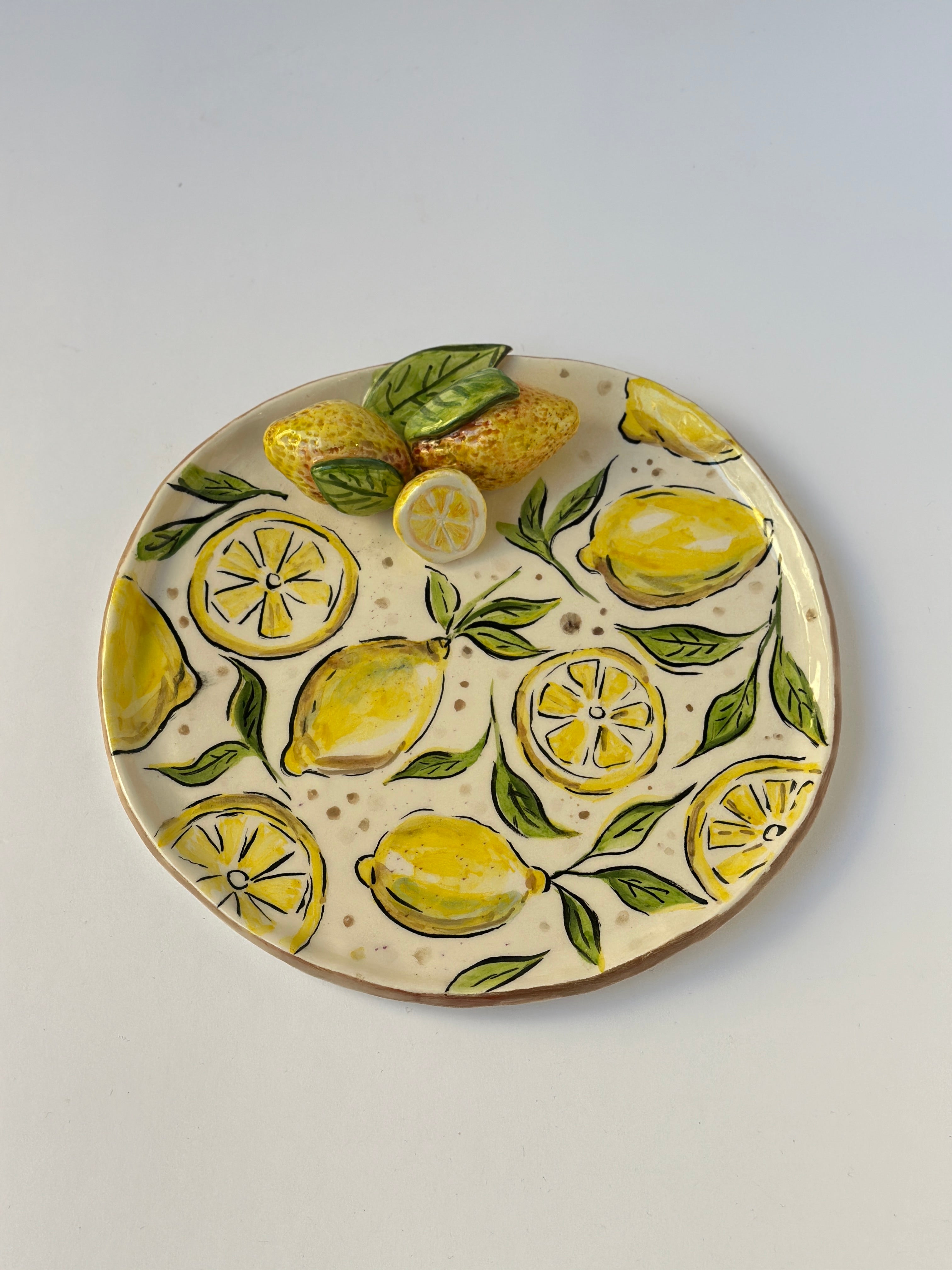 Lemon handmade plate