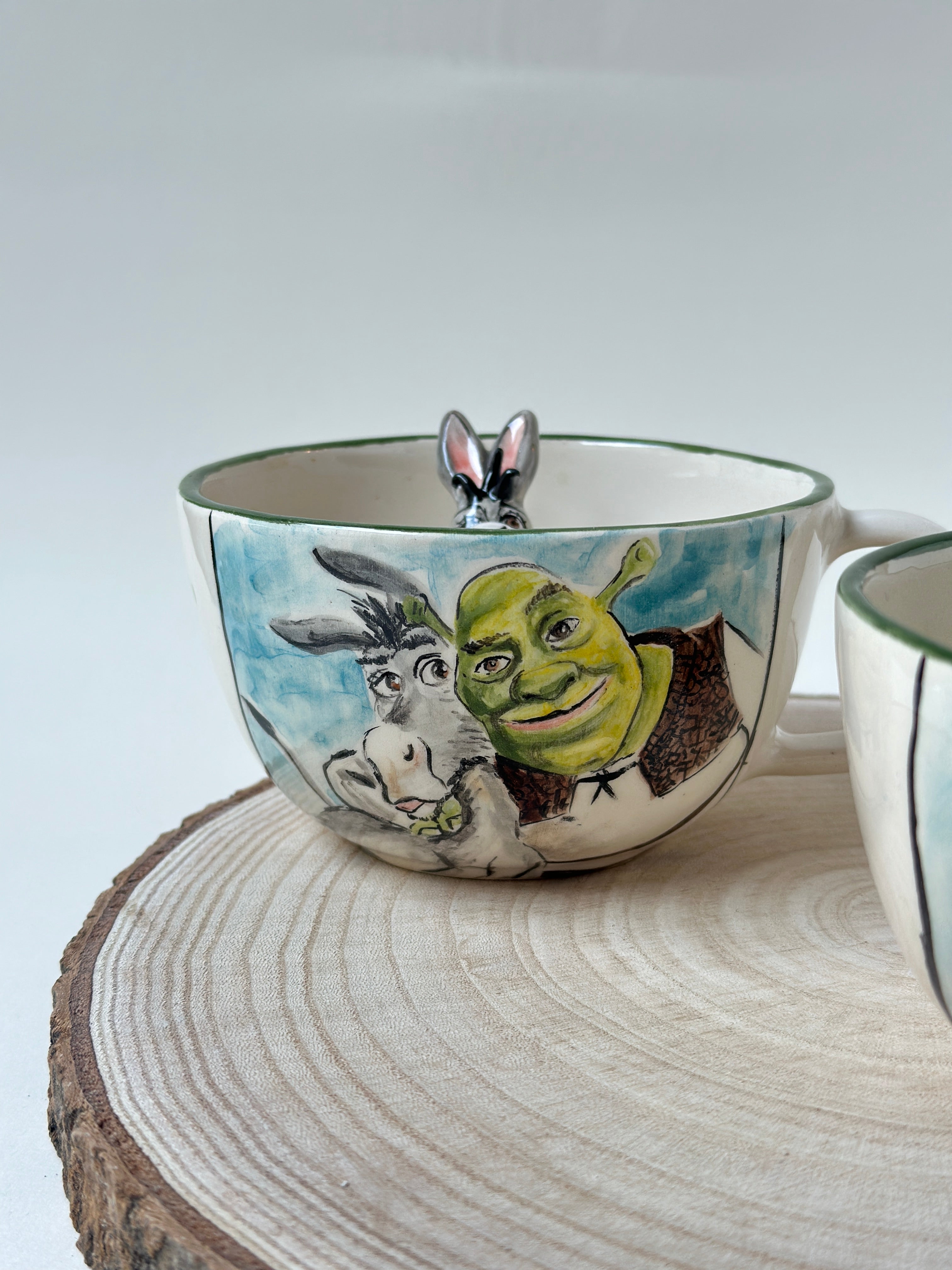 Shrek and Donkey handmade mugs