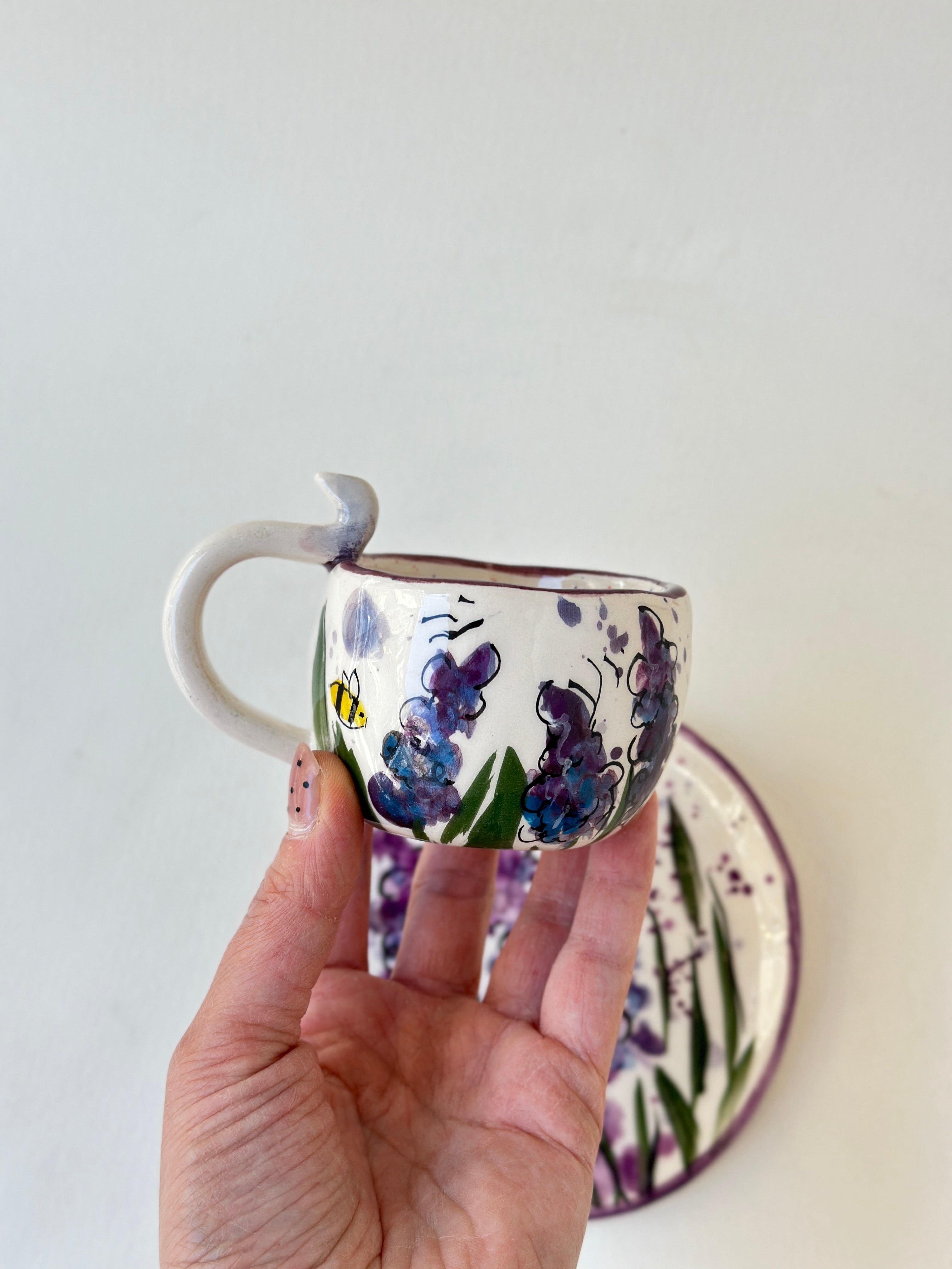 Lavanta handmade cup and plate