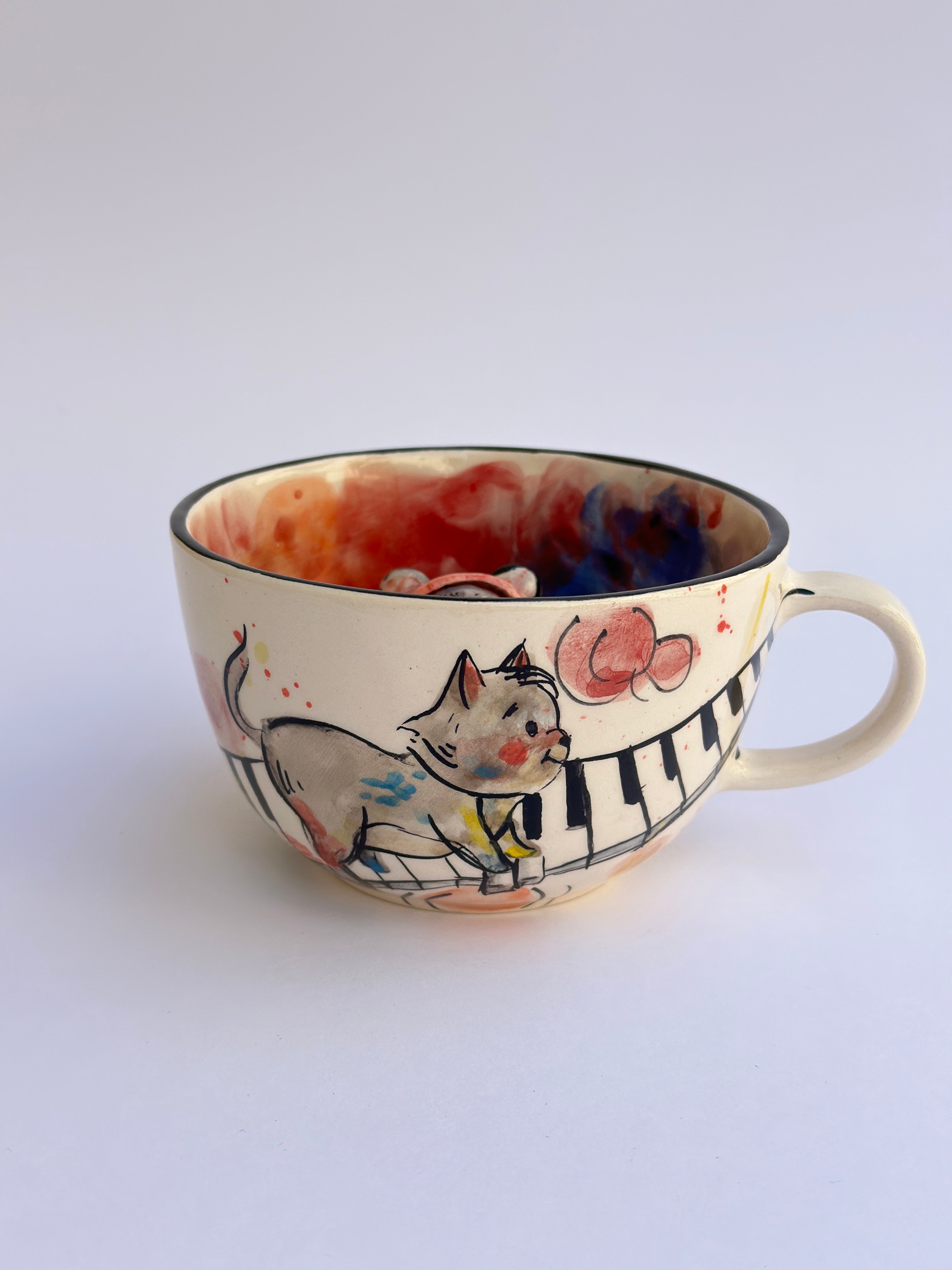 Cat handmade mug