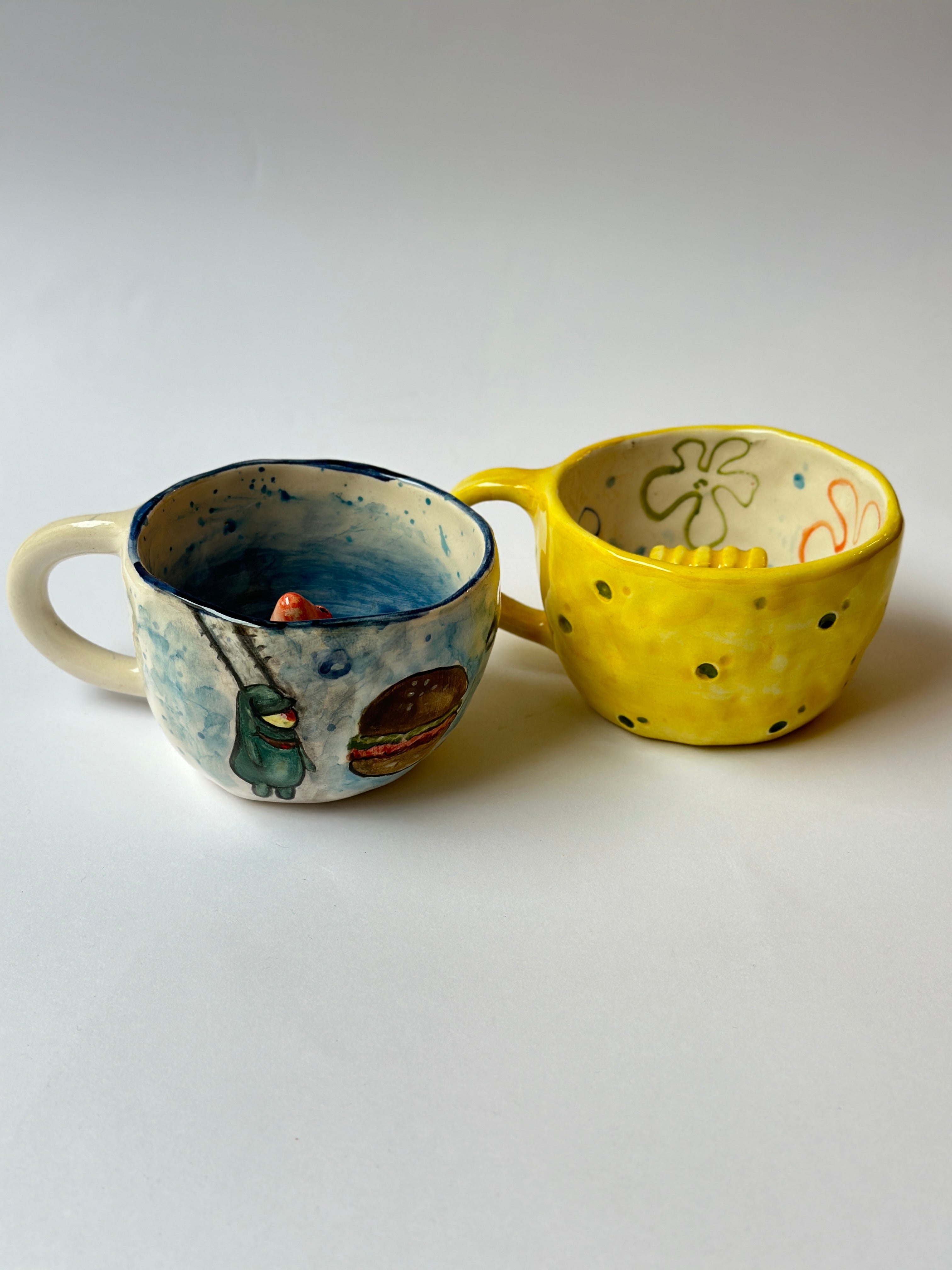 SpongeBob and Patrick handmade mugs