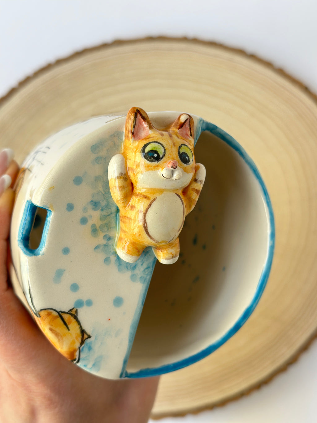 Cat handmade takeaway mug