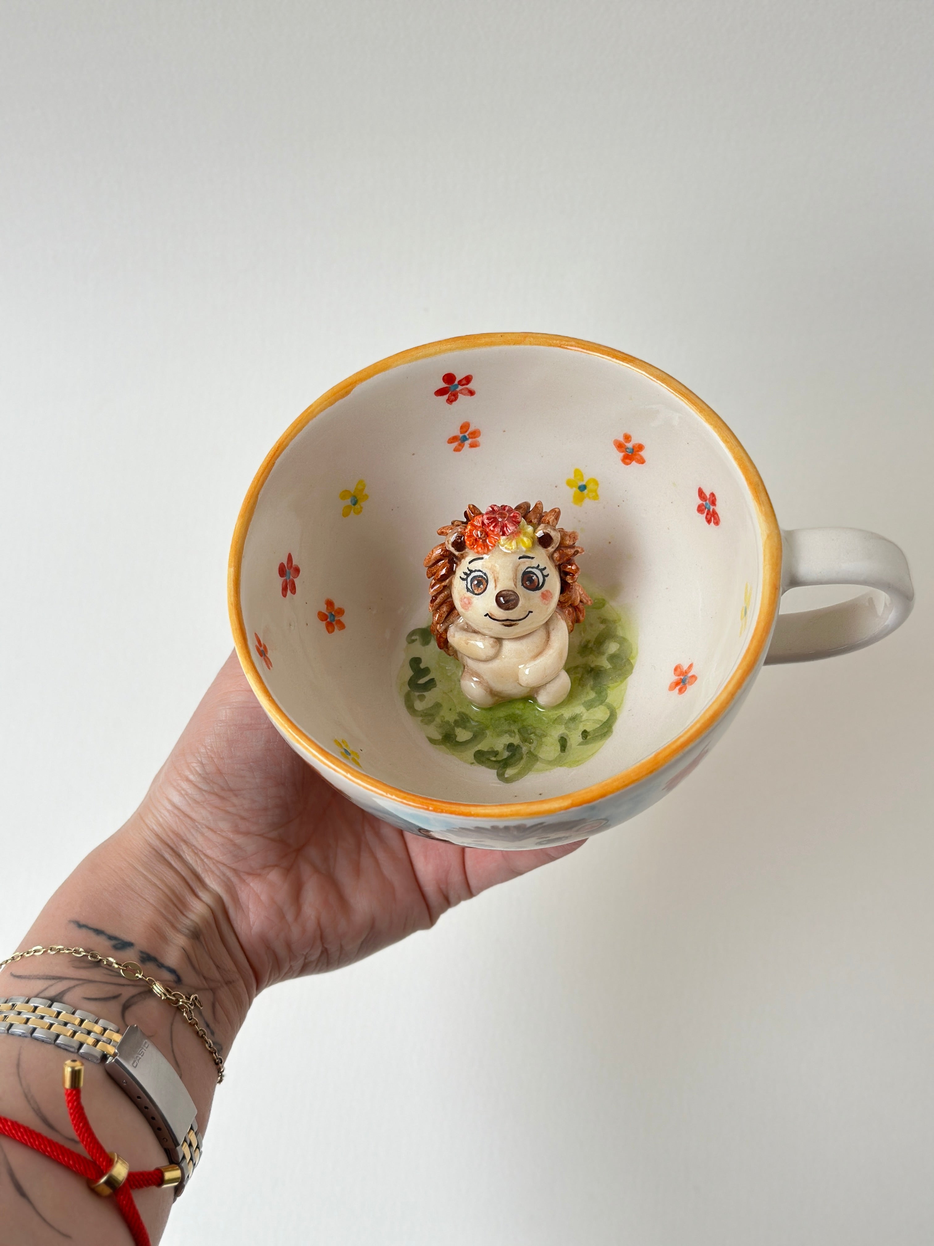 Hedgehog handmade mug
