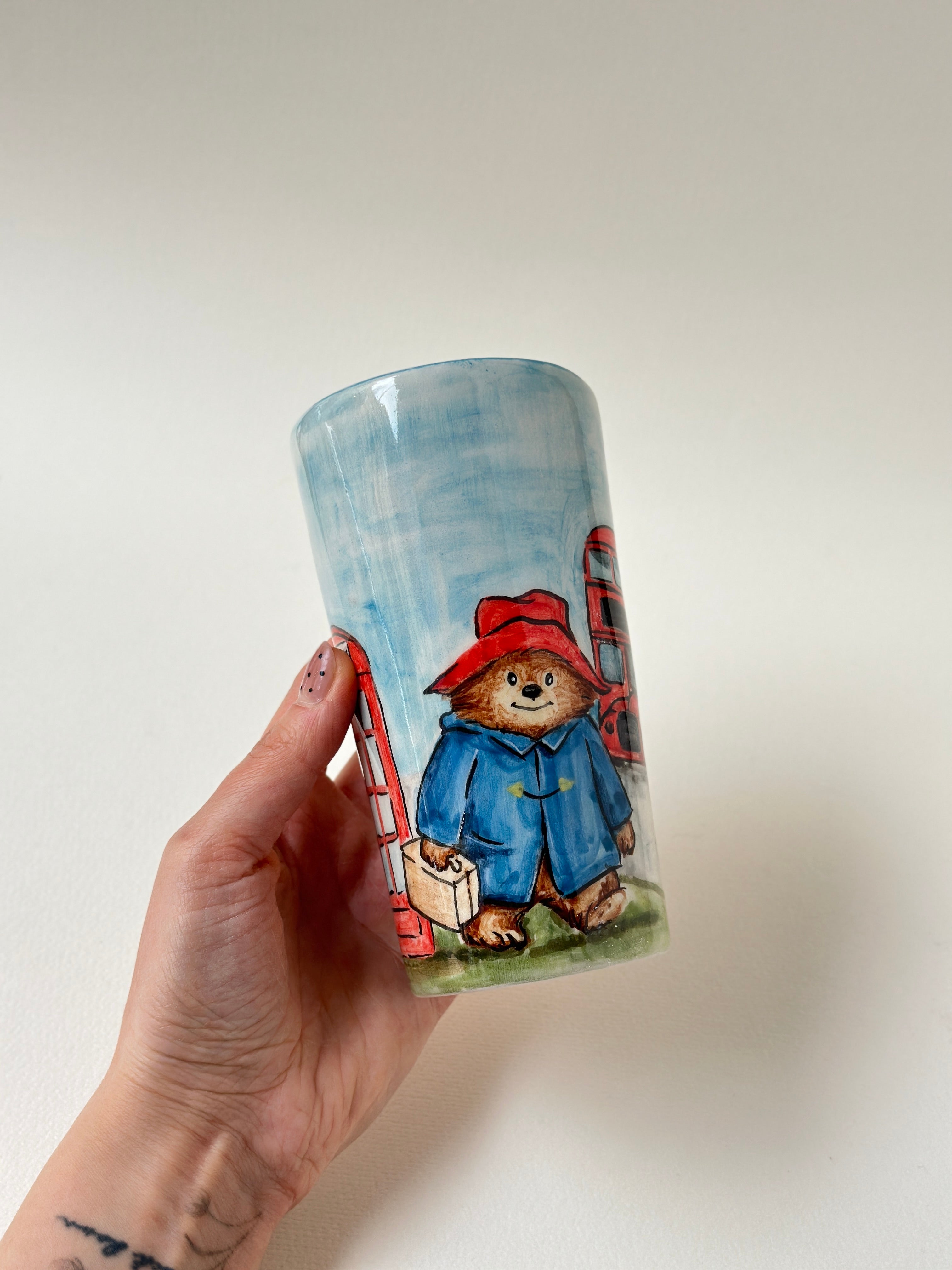 Paddington Bear handmade takeaway mug