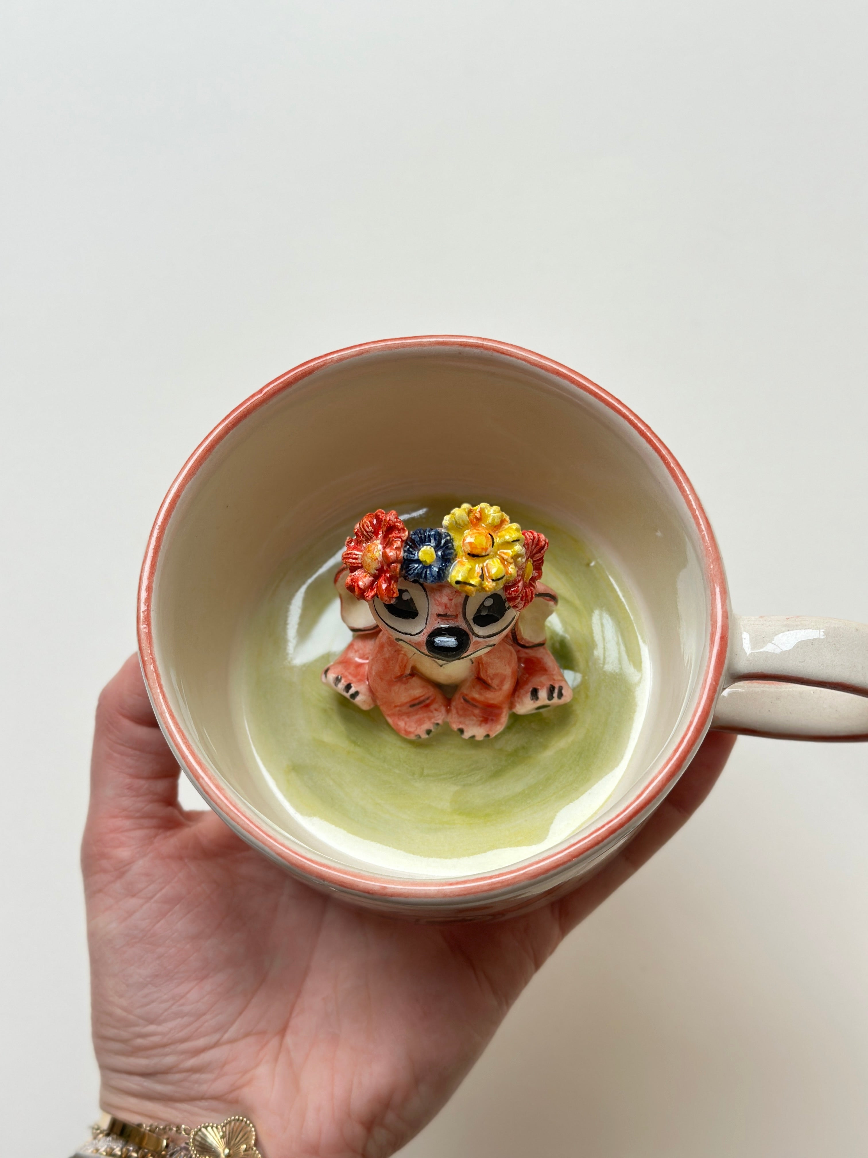 Pink Stitch handmade mug