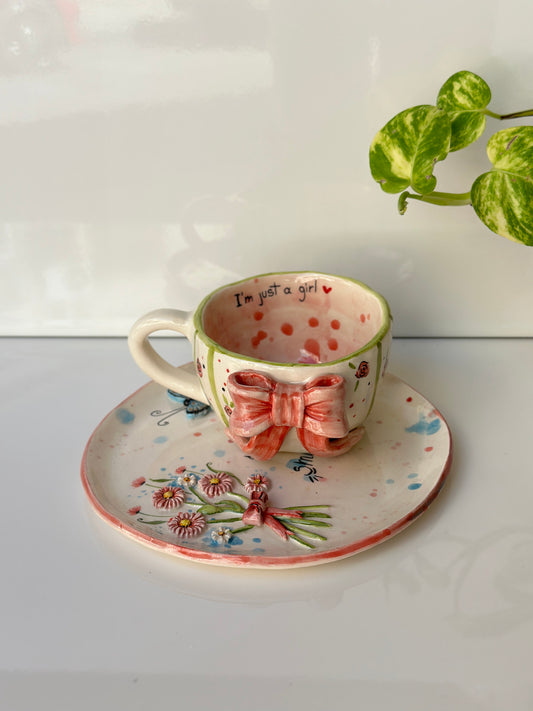 Ribbon mug and plate🎀