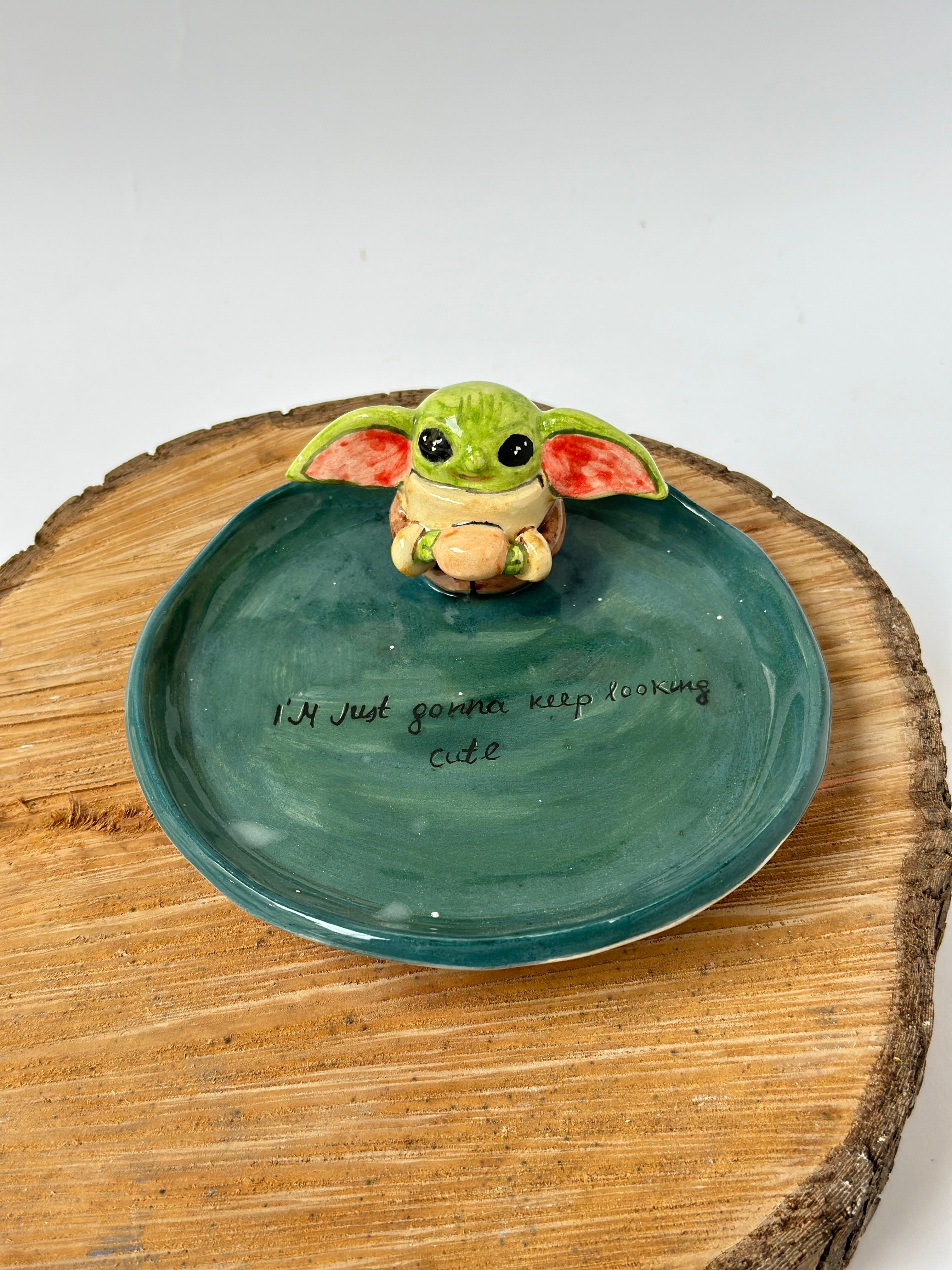 Baby yoda plate handmade ( small)