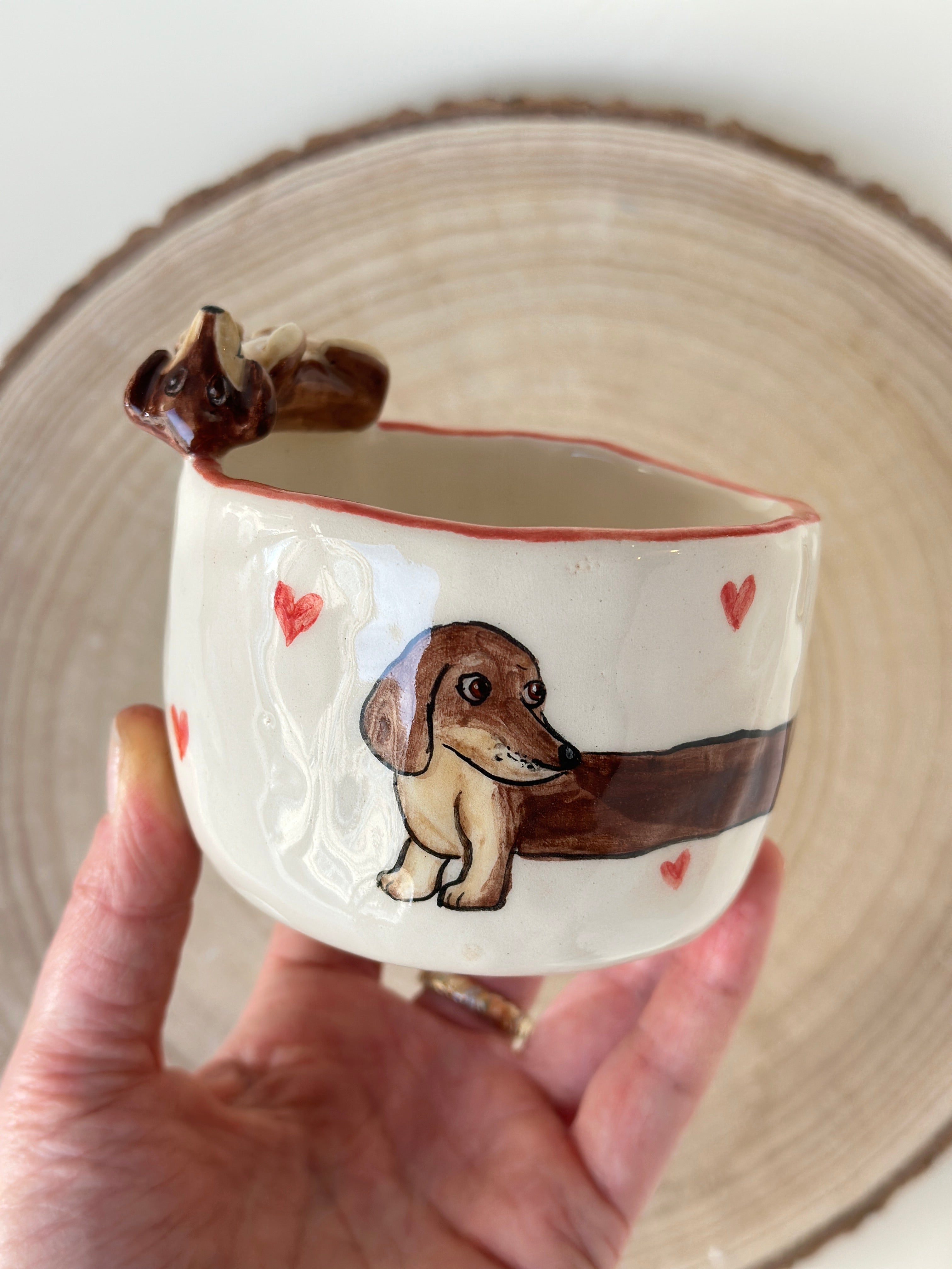 Dachshund handmade cup