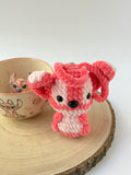 Stitch pink handmade soft keychain