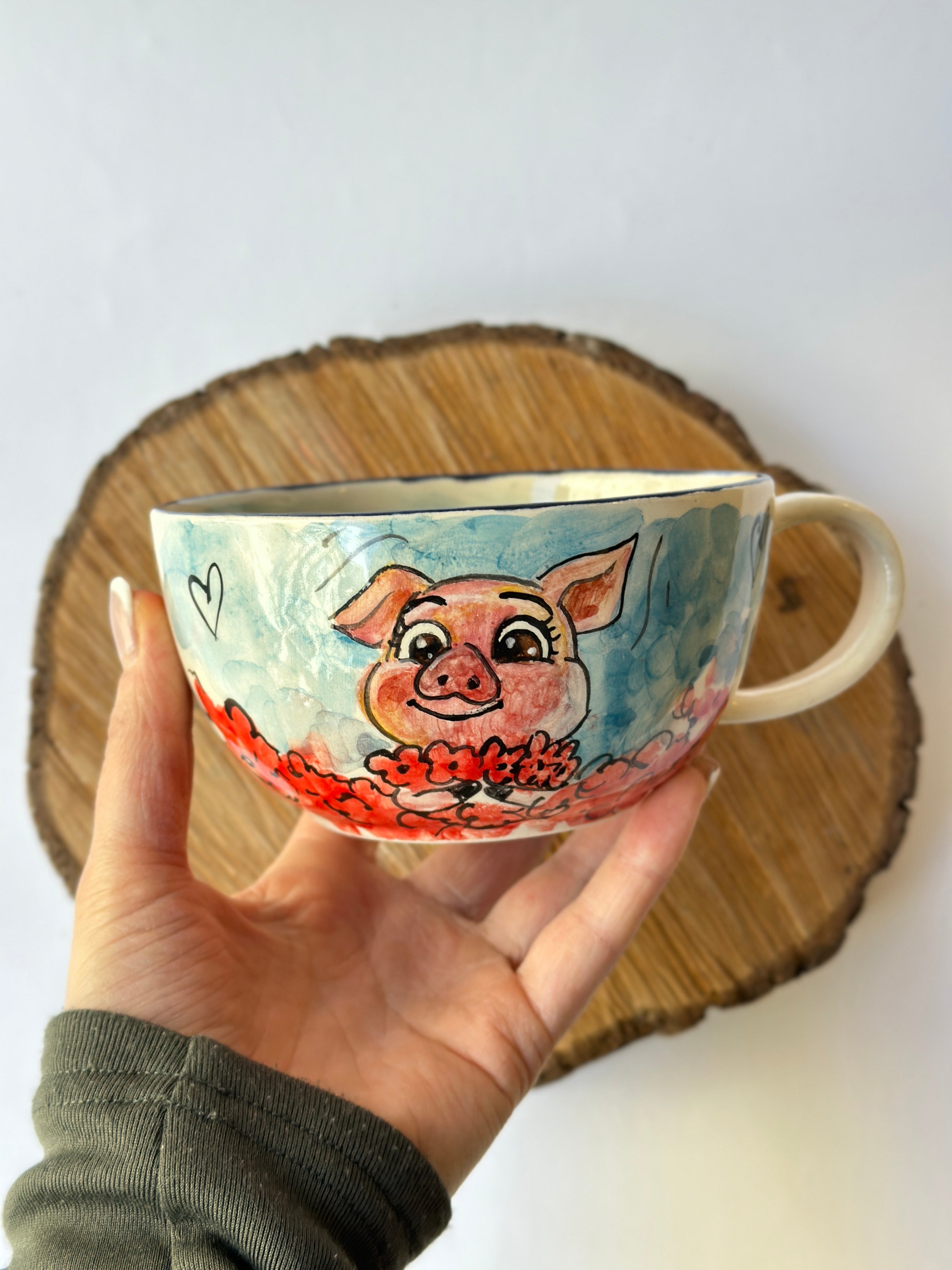 Pig handmade mug